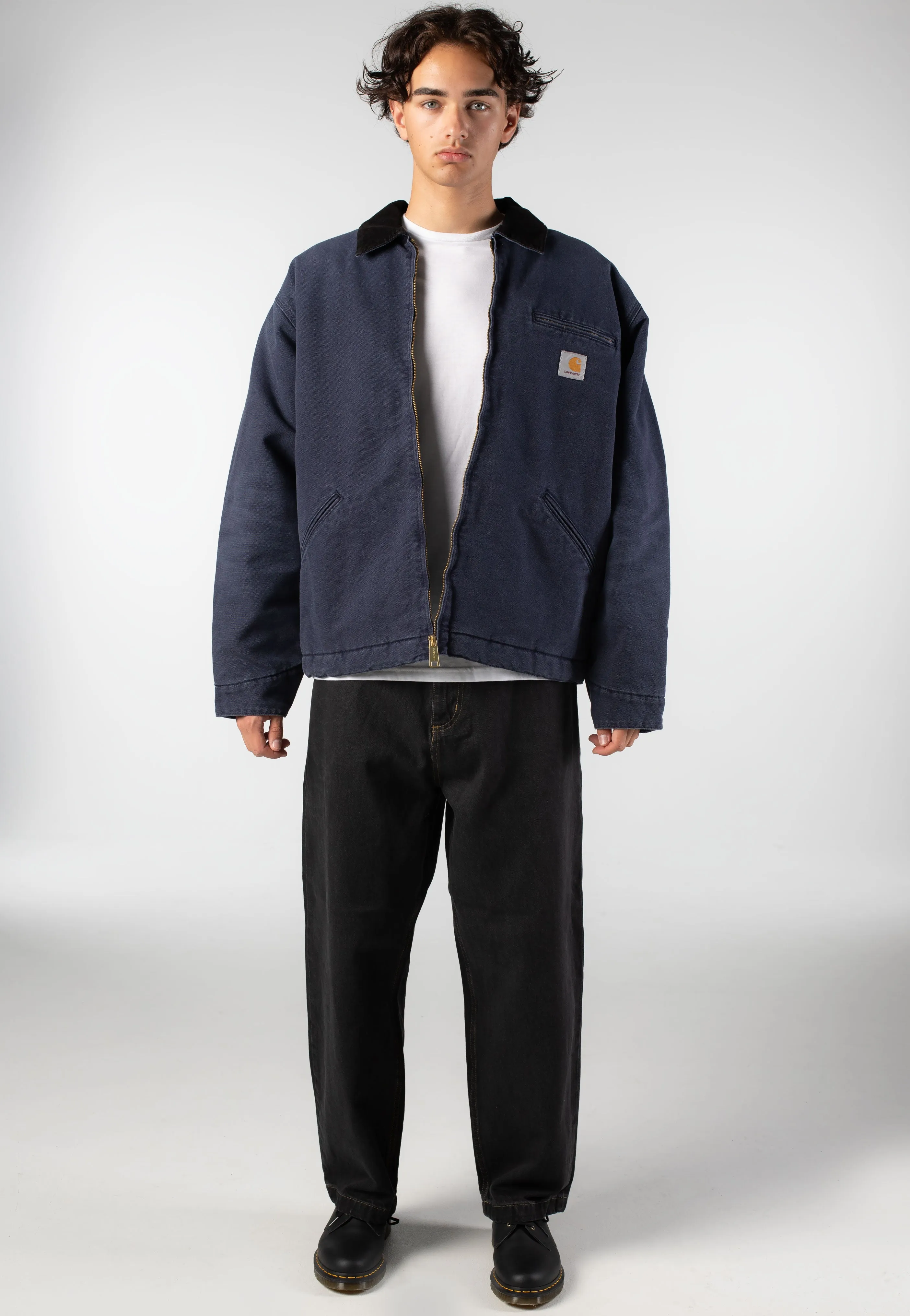 Carhartt WIP - OG Detroit Stone Canvas Dark Navy/Black - Jacket Medieval looks