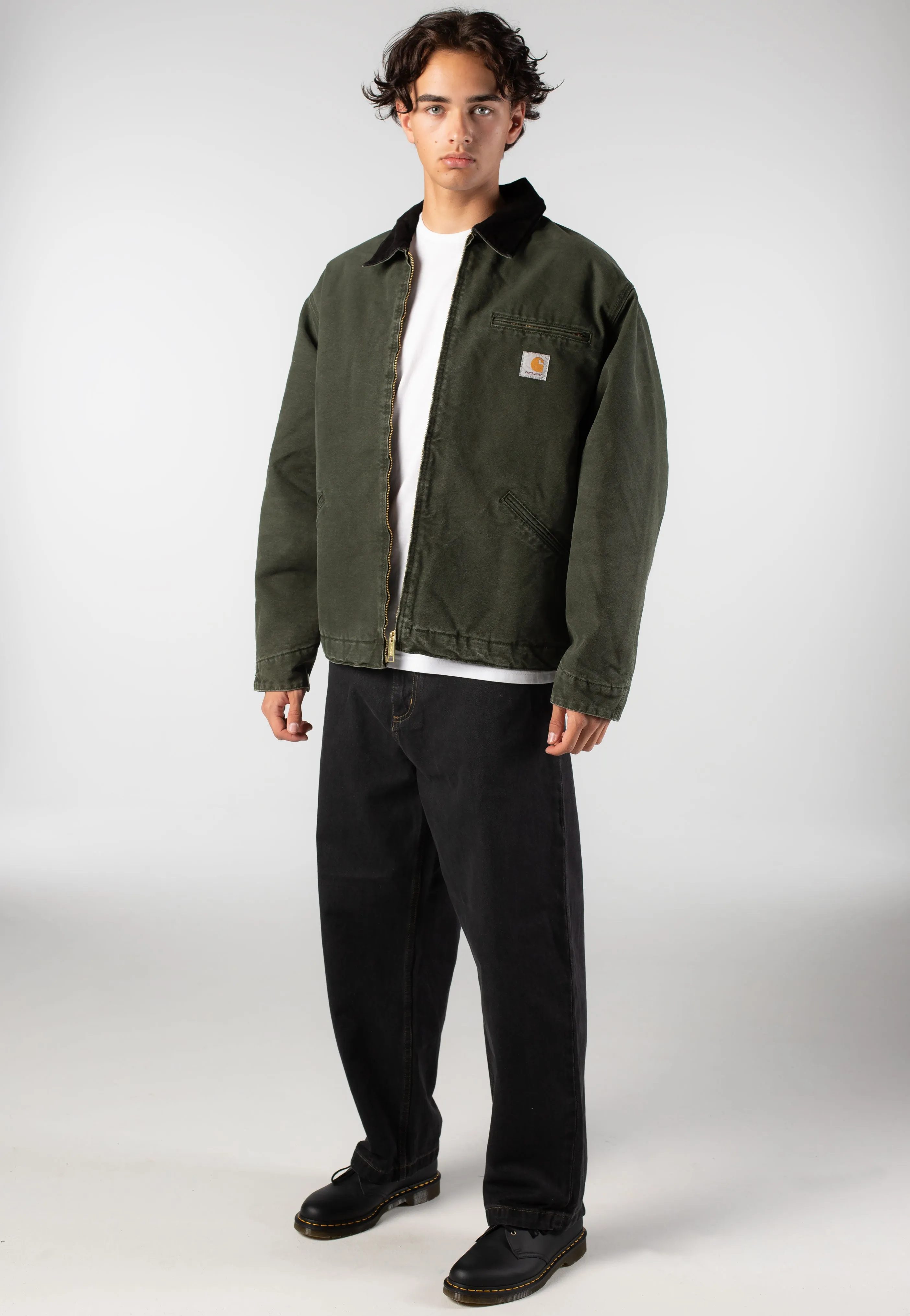 Carhartt WIP - OG Detroit Stone Canvas Olive/Black - Jacket Designer looks