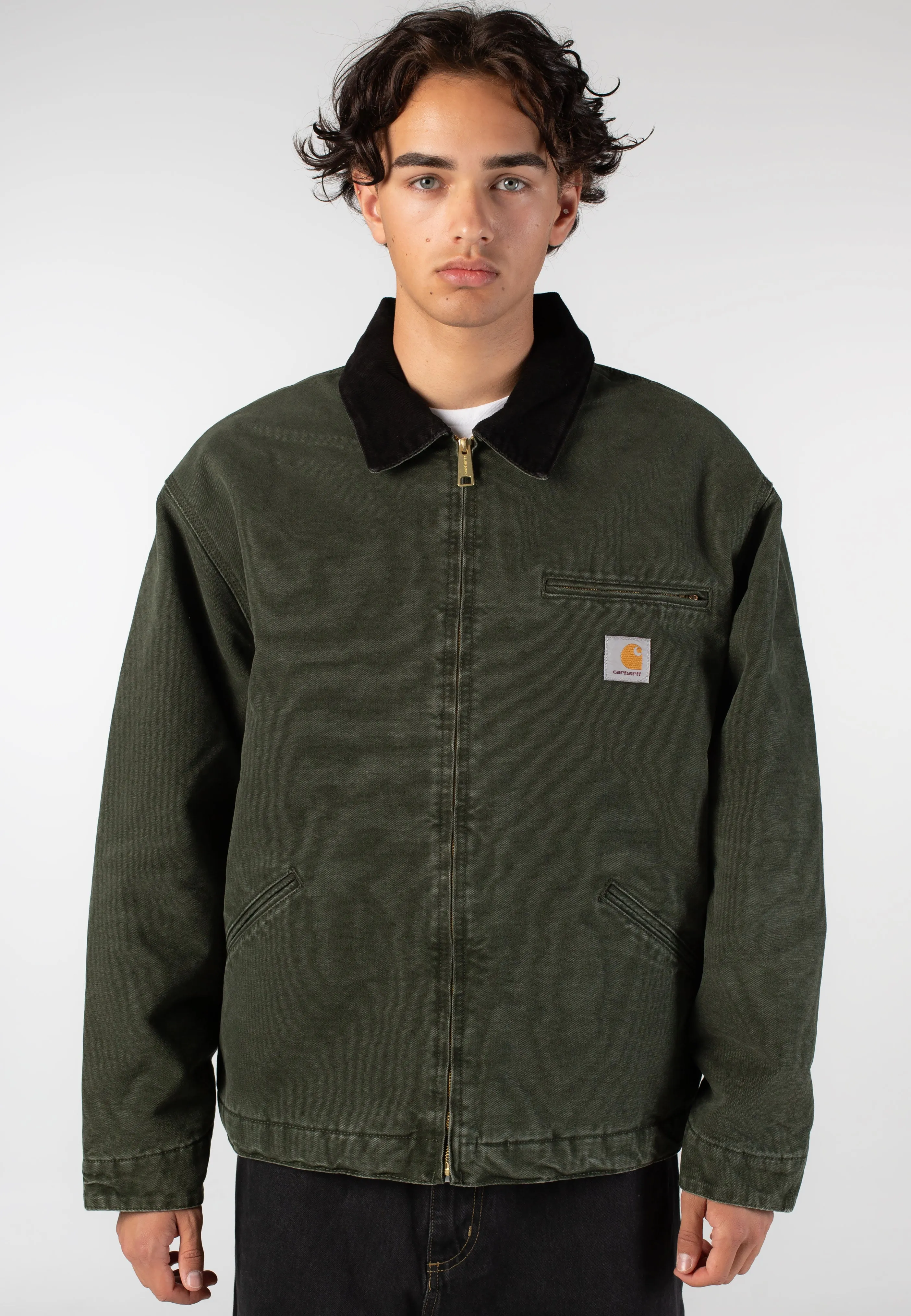 Carhartt WIP - OG Detroit Stone Canvas Olive/Black - Jacket Designer looks