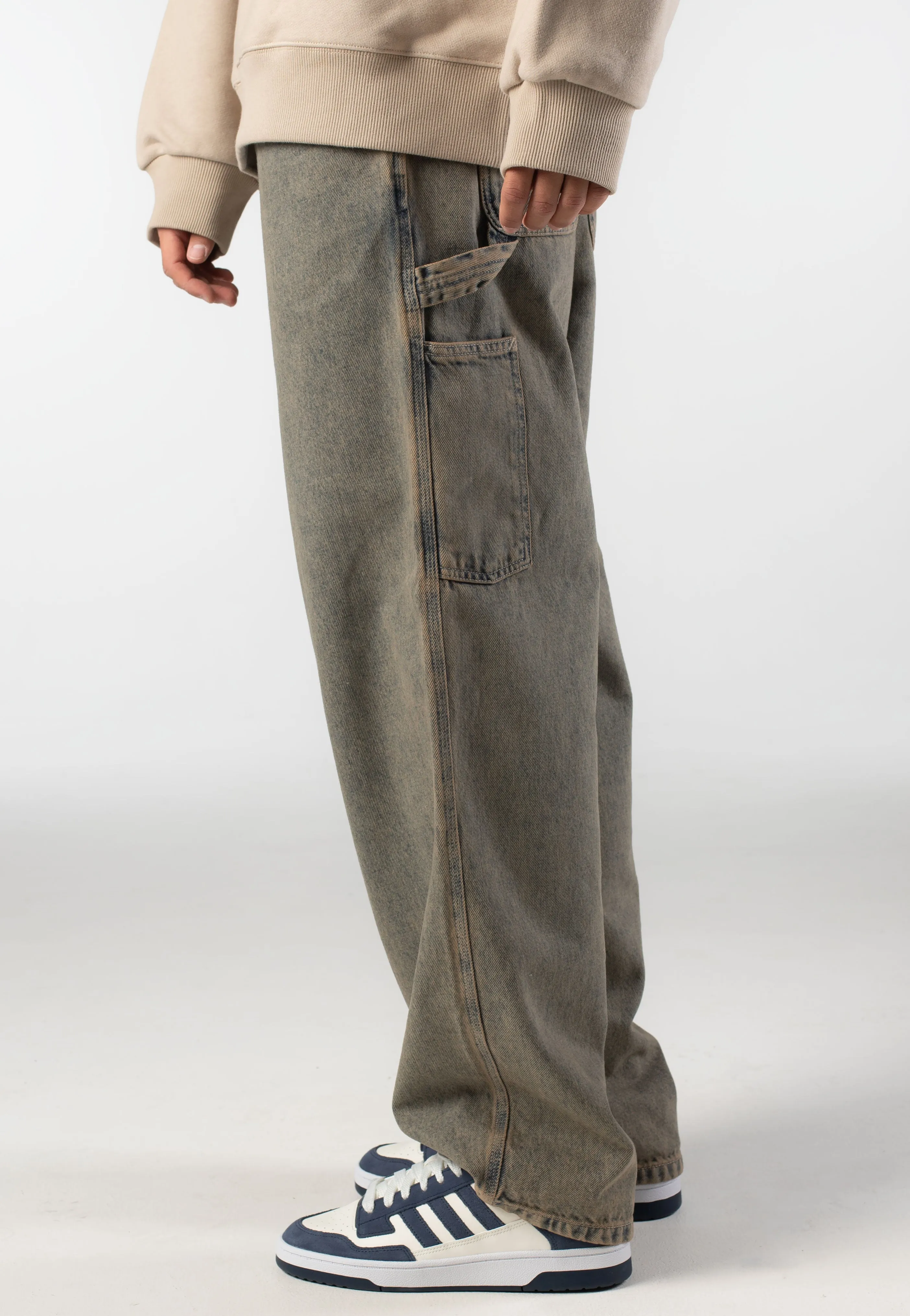 Carhartt WIP - OG Single Knee Blue/Leather Garment Dyed - Jeans Feel Good