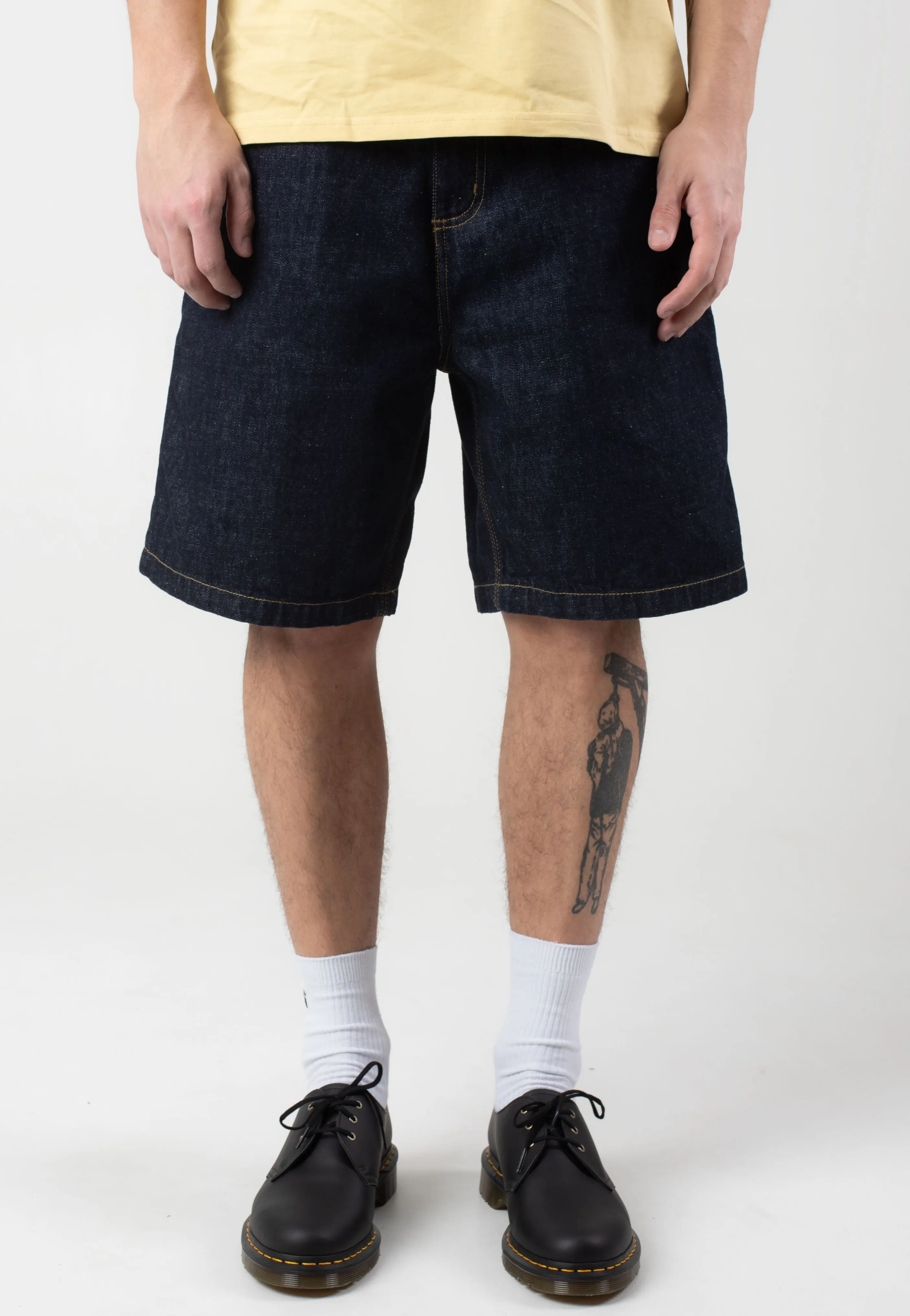 Carhartt WIP - OG Single Knee Rinsed Blue - Shorts fade - resistant Relaxed Fit