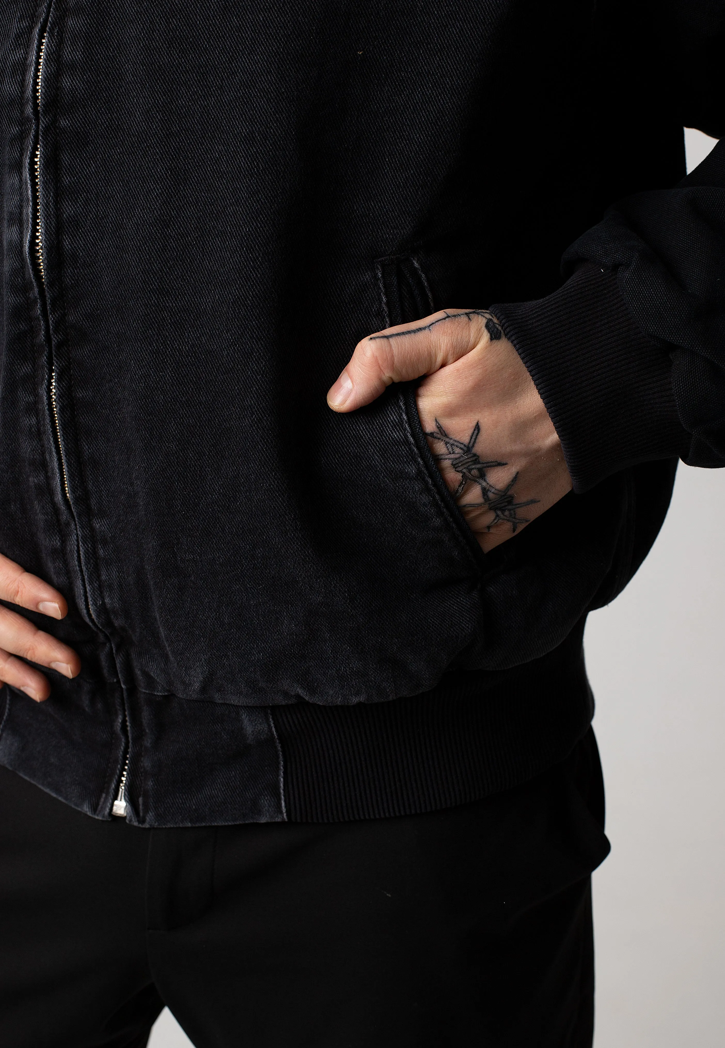Carhartt WIP - Paxon Bomber Stone Washed Black/Black - Jacket Dress Shoes
