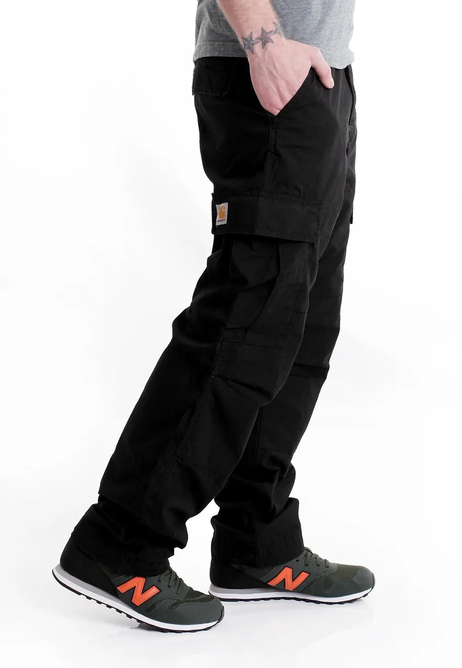 Carhartt WIP - Regular Cargo Columbia Ripstop Black Rinsed - Pants Premium Touch