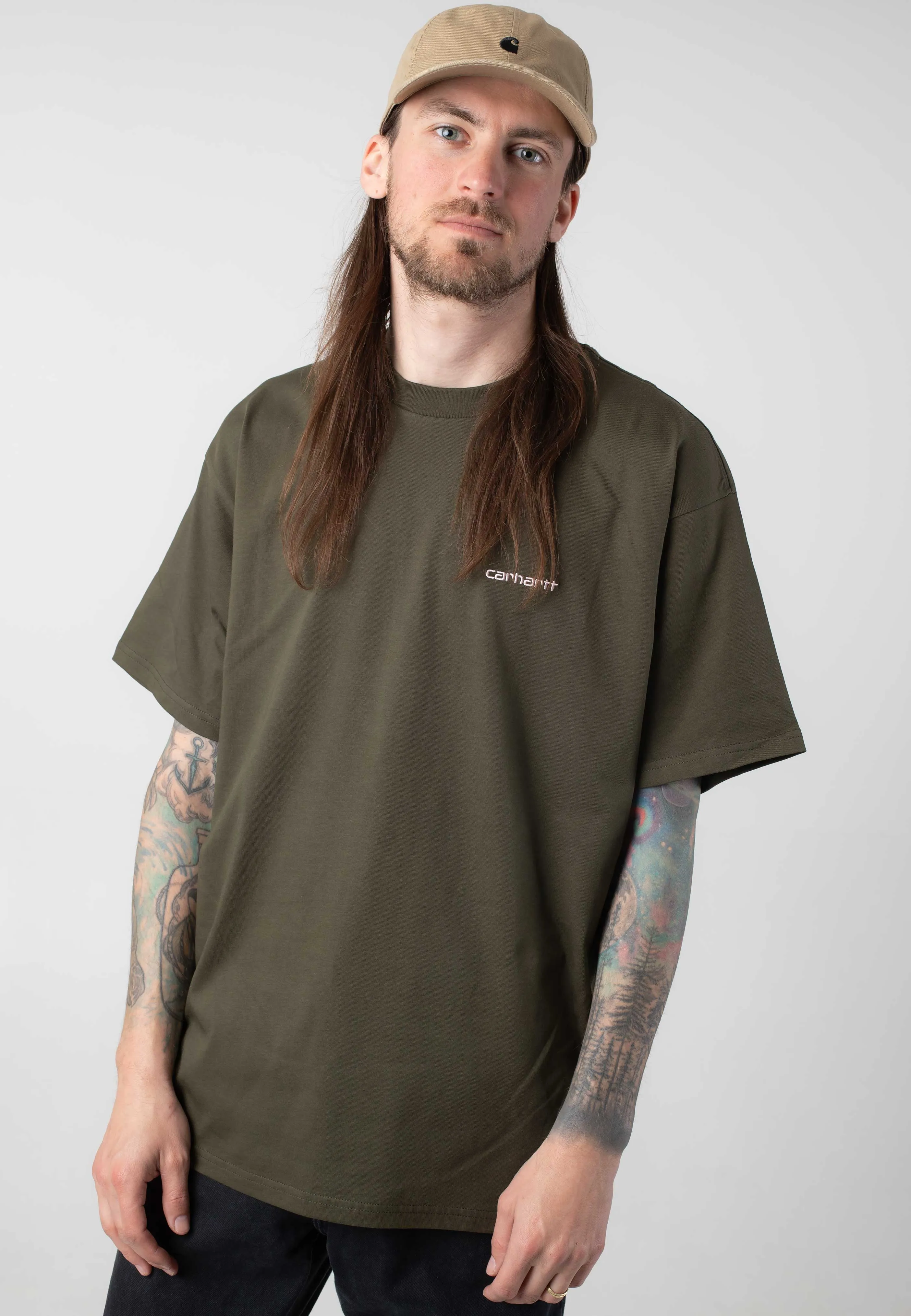 Leisure Style Carhartt WIP - Script Embroidery Turtle/Air Pink - T-Shirt