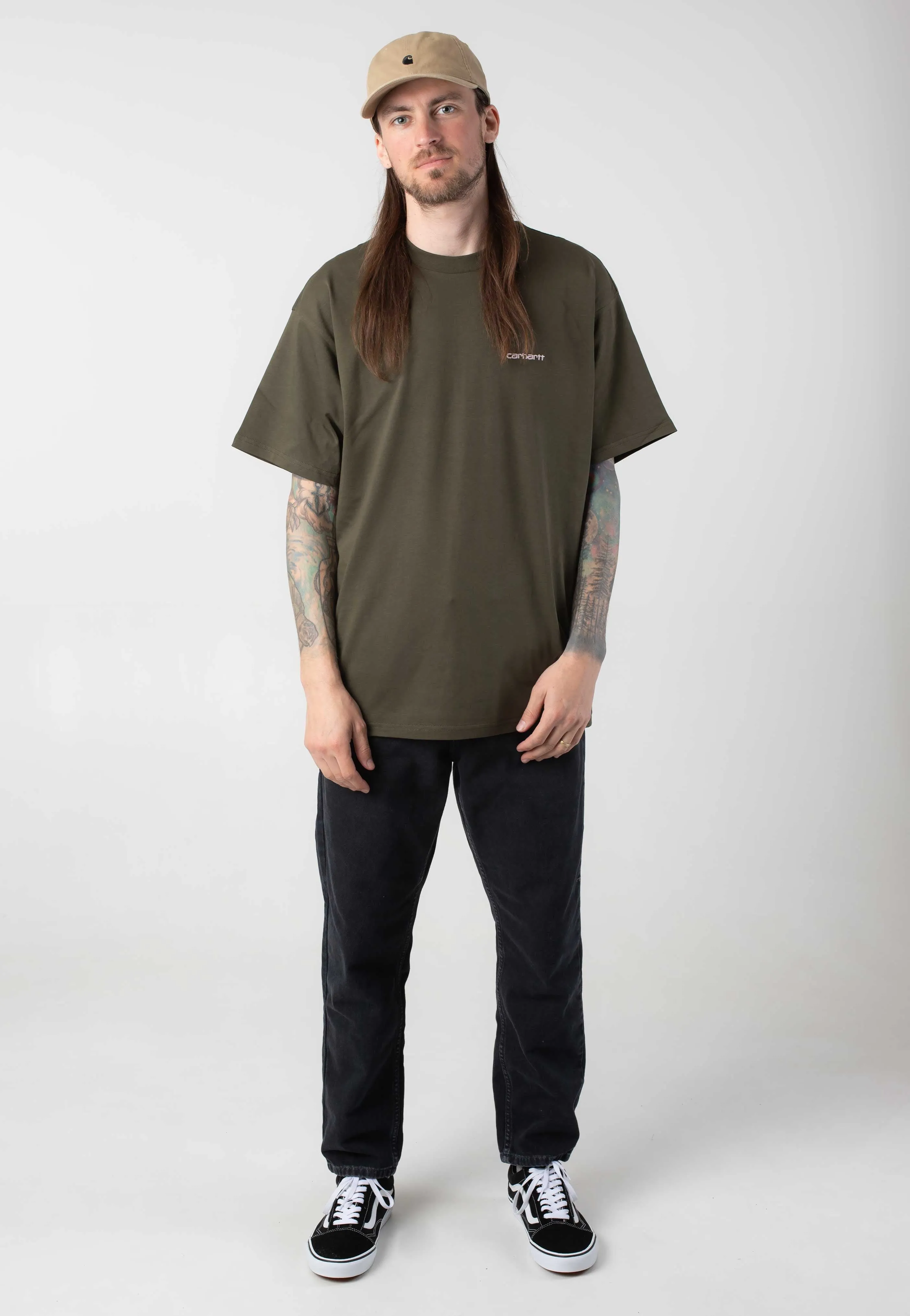 Carhartt WIP - Script Embroidery Turtle/Air Pink - T-Shirt Versatile Style