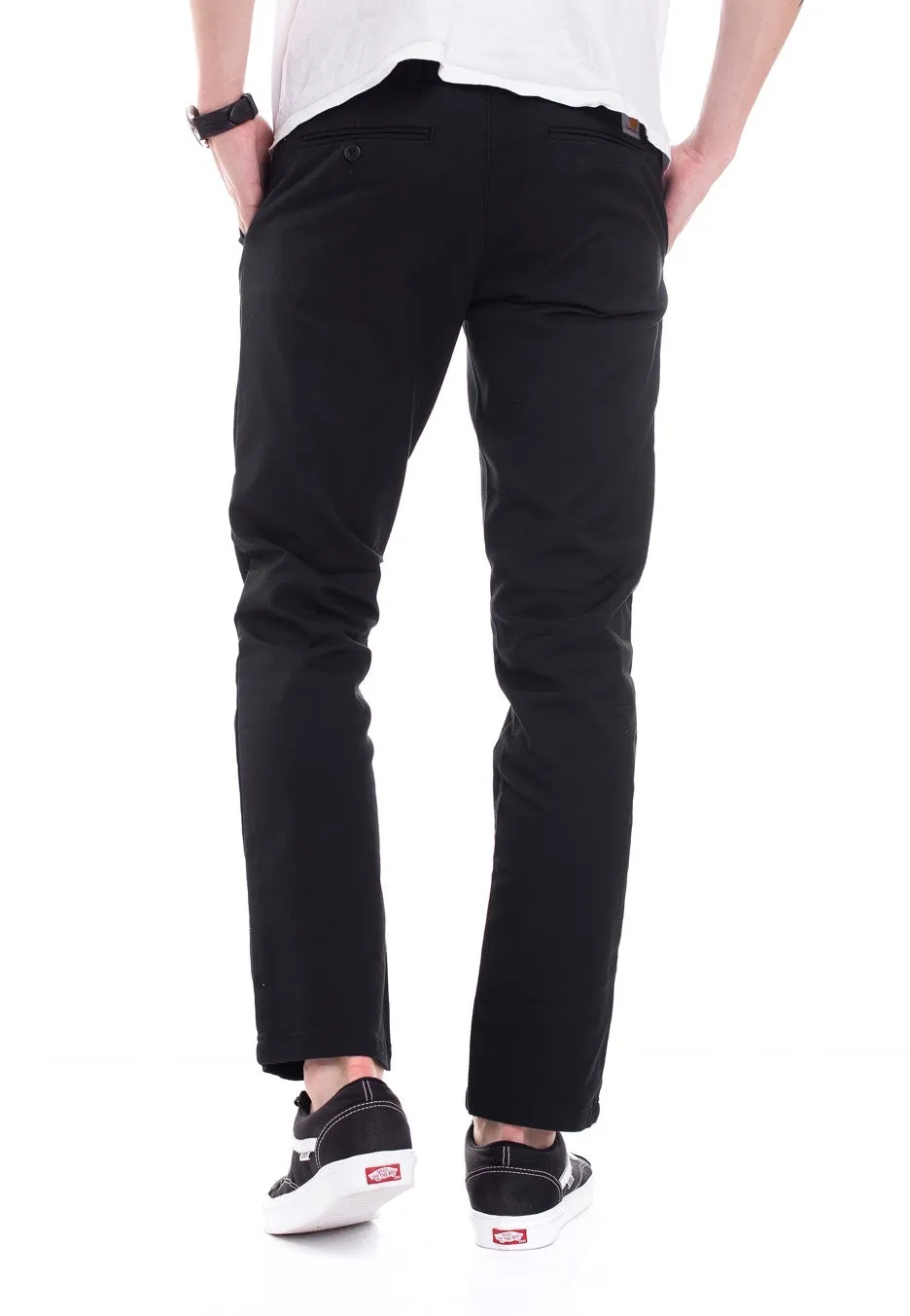 Carhartt WIP - Sid Lamar Twill Black Rinsed - Pants Flattering Look