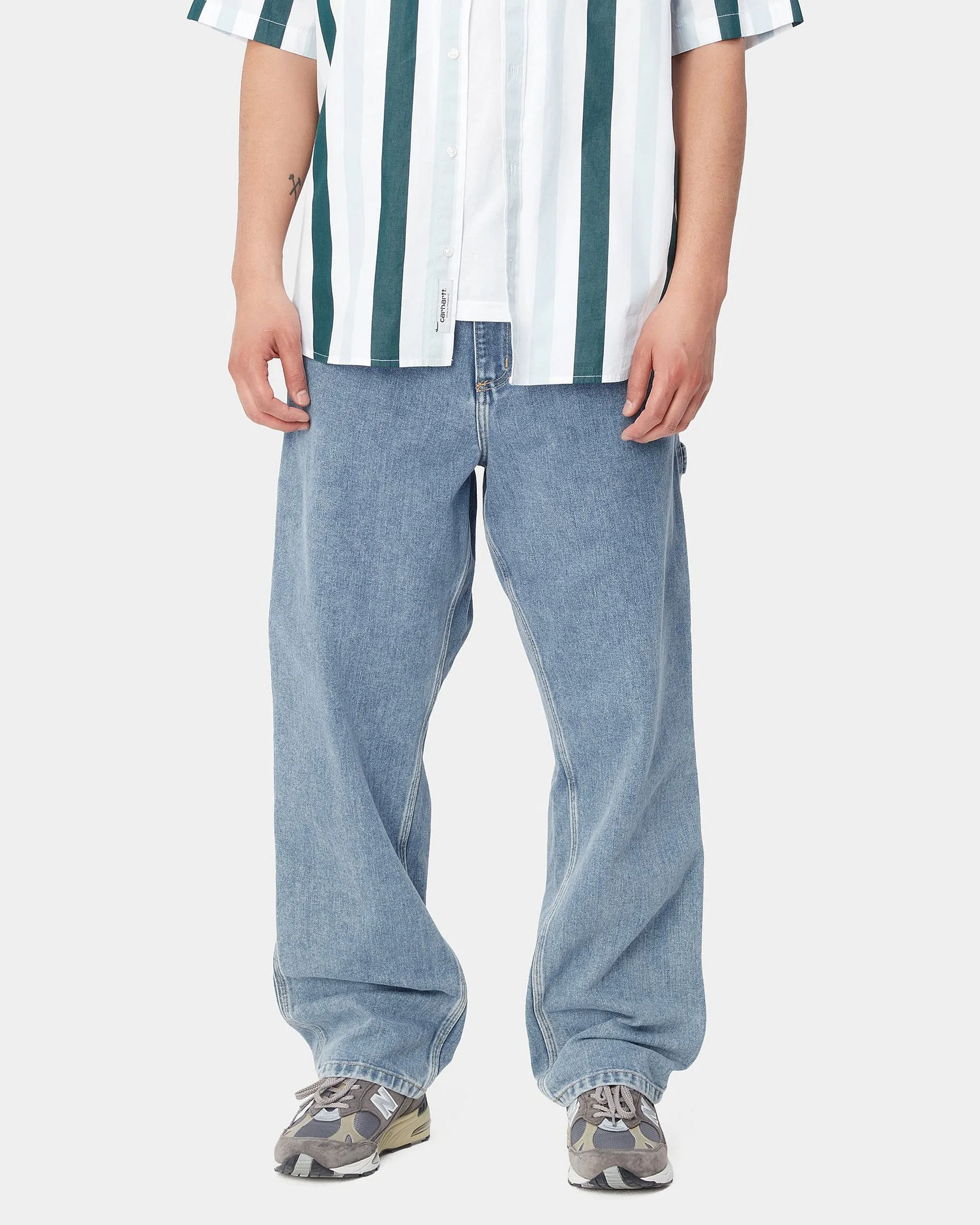 Carhartt WIP Single Knee Pant Relaxed Fit Mens Jeans - Blue Stone Bleached | Carhartt WIP Jeans | JEANSTORE