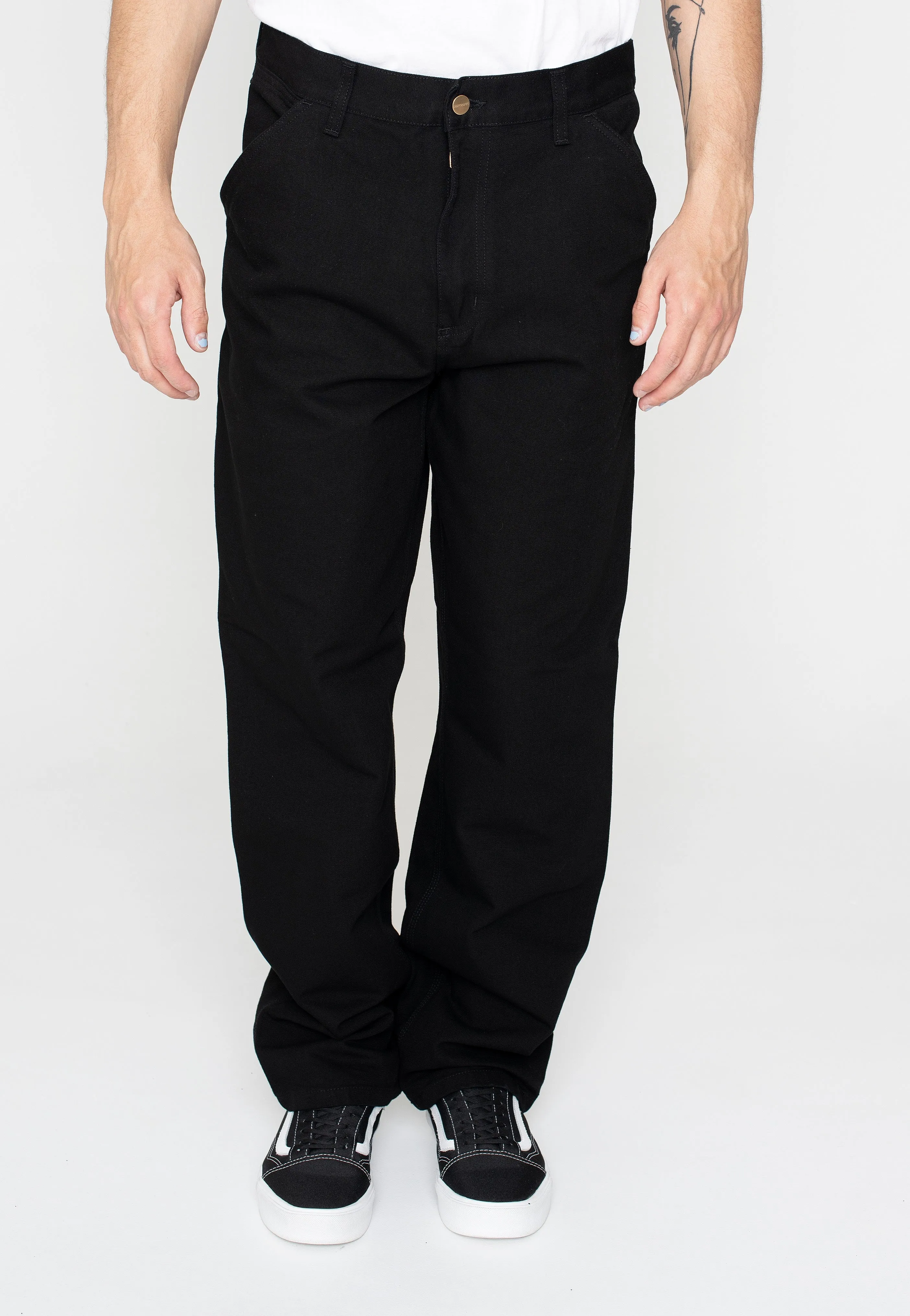 Stretch Ready Slim Design Carhartt WIP - Single Knee Rinsed Black - Pants
