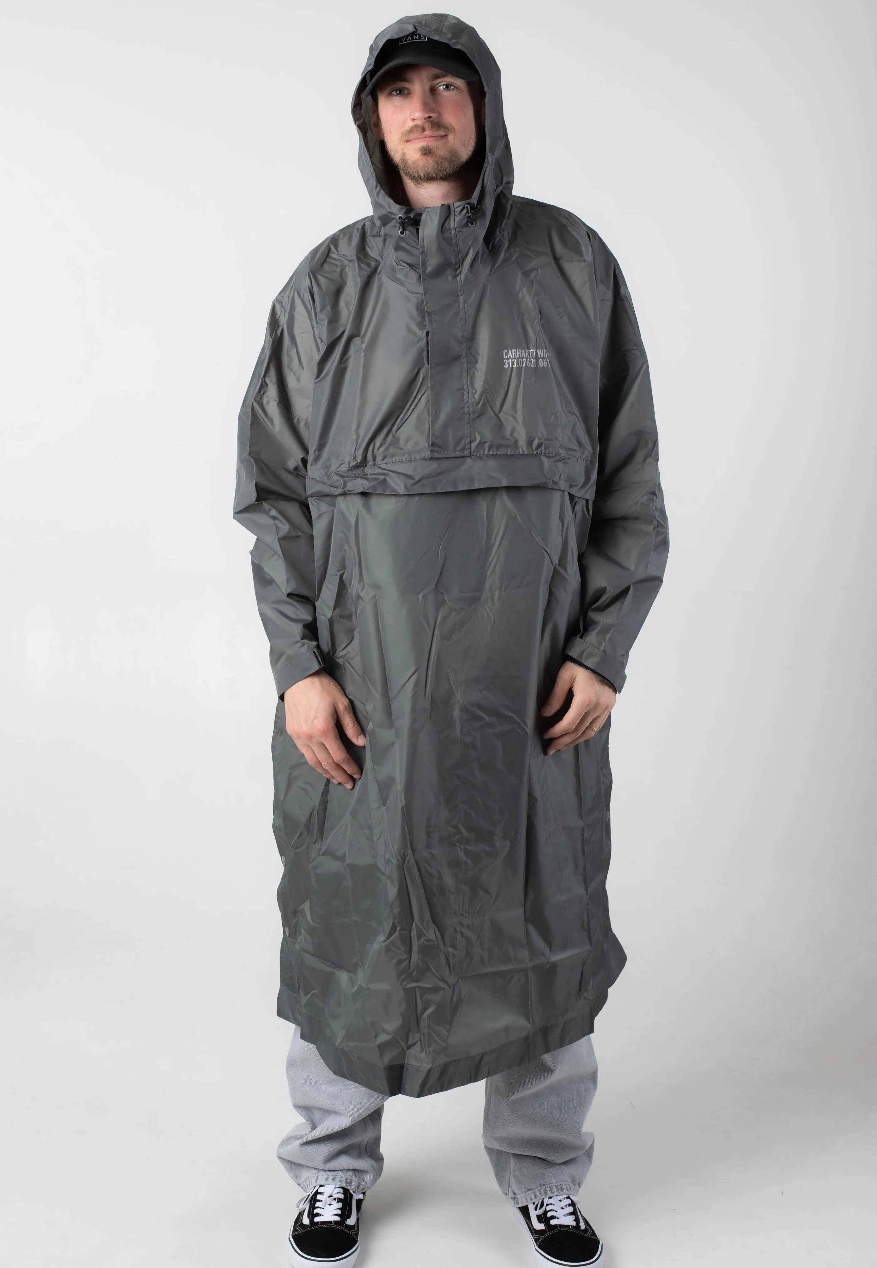 Carhartt WIP - Tour Packable Smoke Green/Reflective - Poncho Neutral Style Relaxed Cut