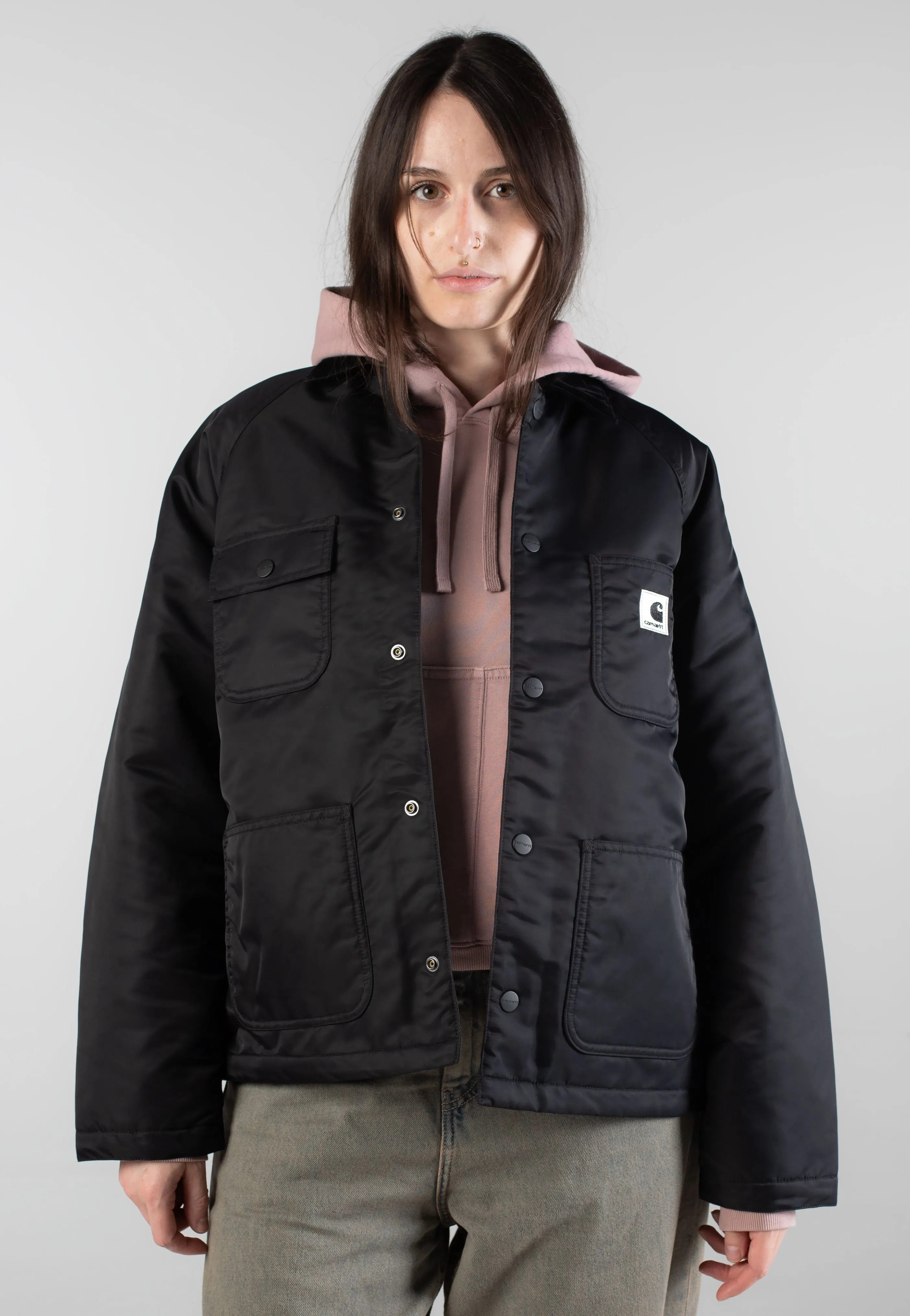 Carhartt WIP - W' Alumni Chore Black/Scarlet - Jacket Street Ready