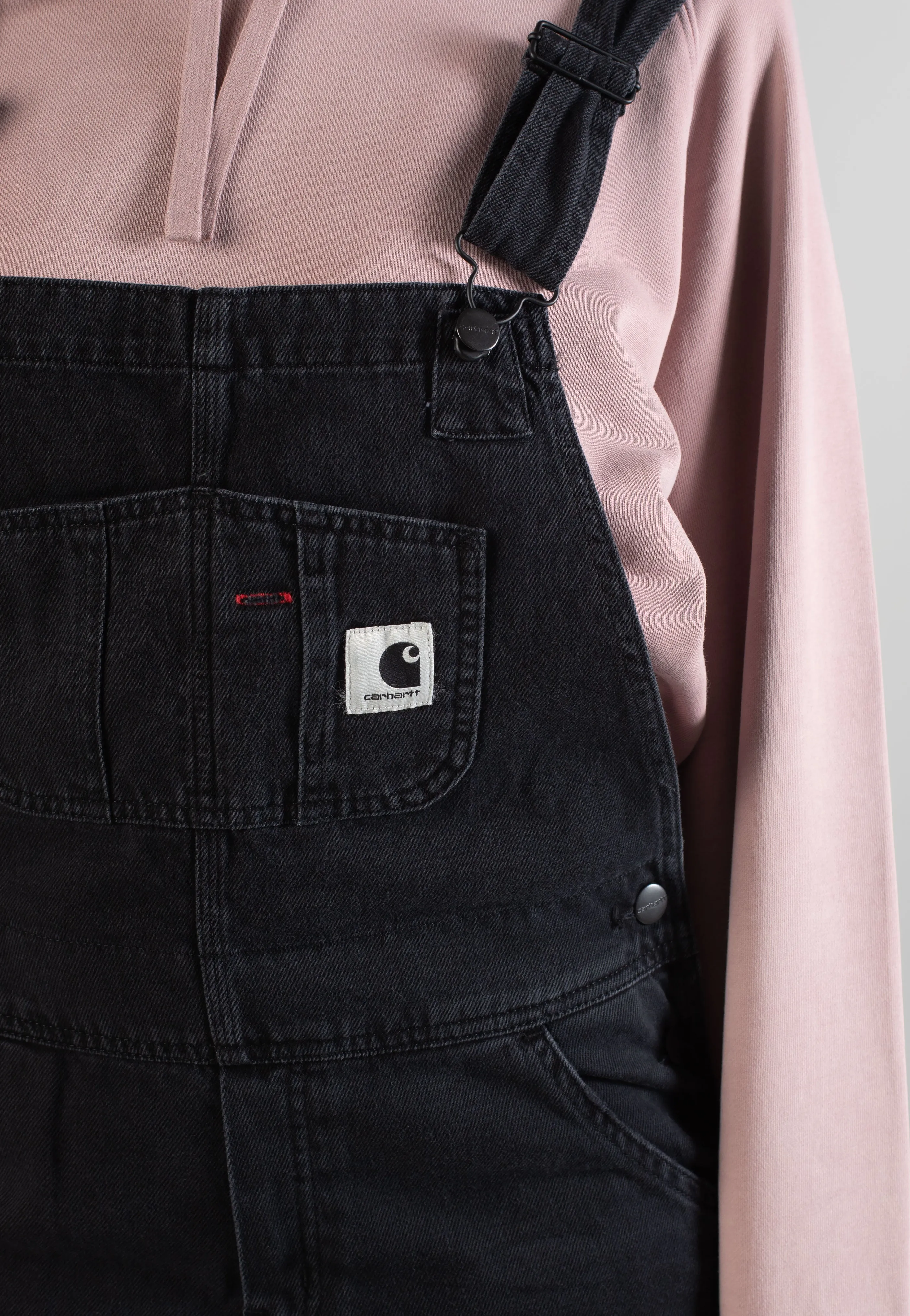 Carhartt WIP - W' Bib Overall Straight Stone Washed Black - Dungarees Fashionable Cut