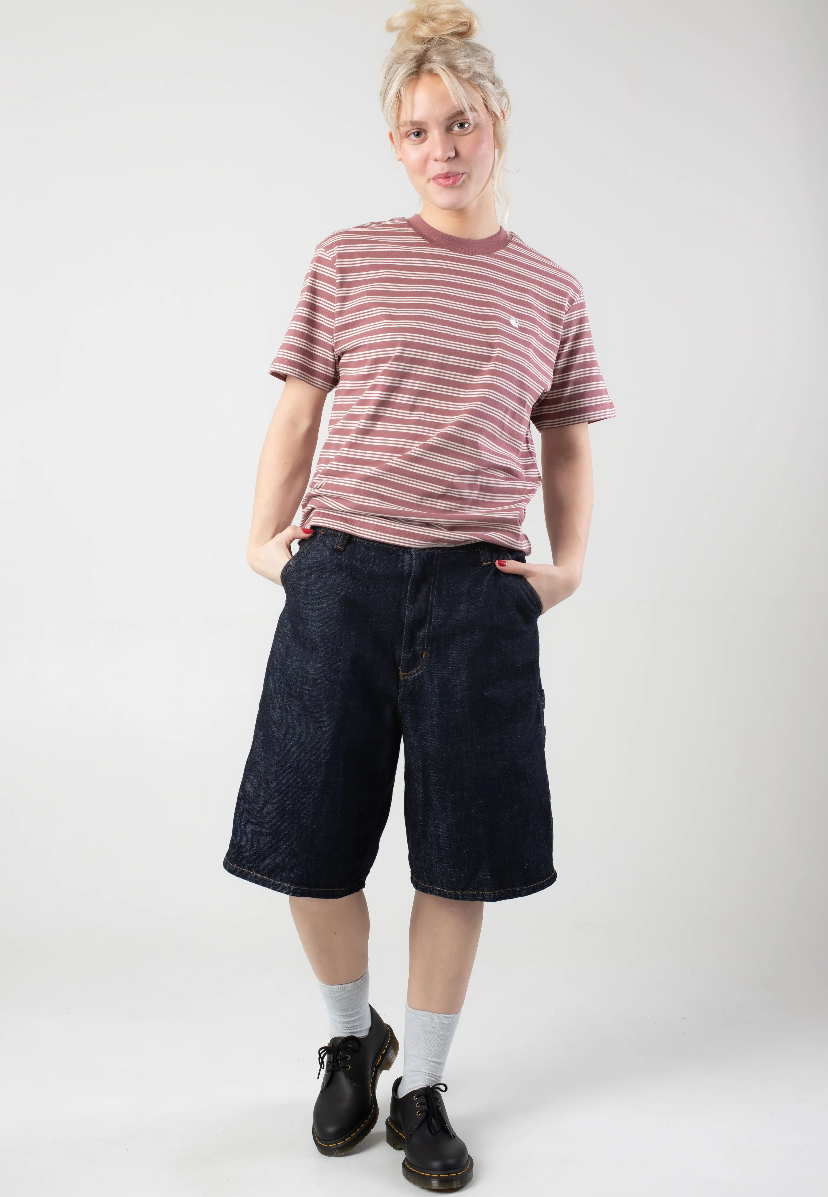 Mood Piece fishing outfit Carhartt WIP - W' Brandon Single Knee Rinsed Blue - Shorts