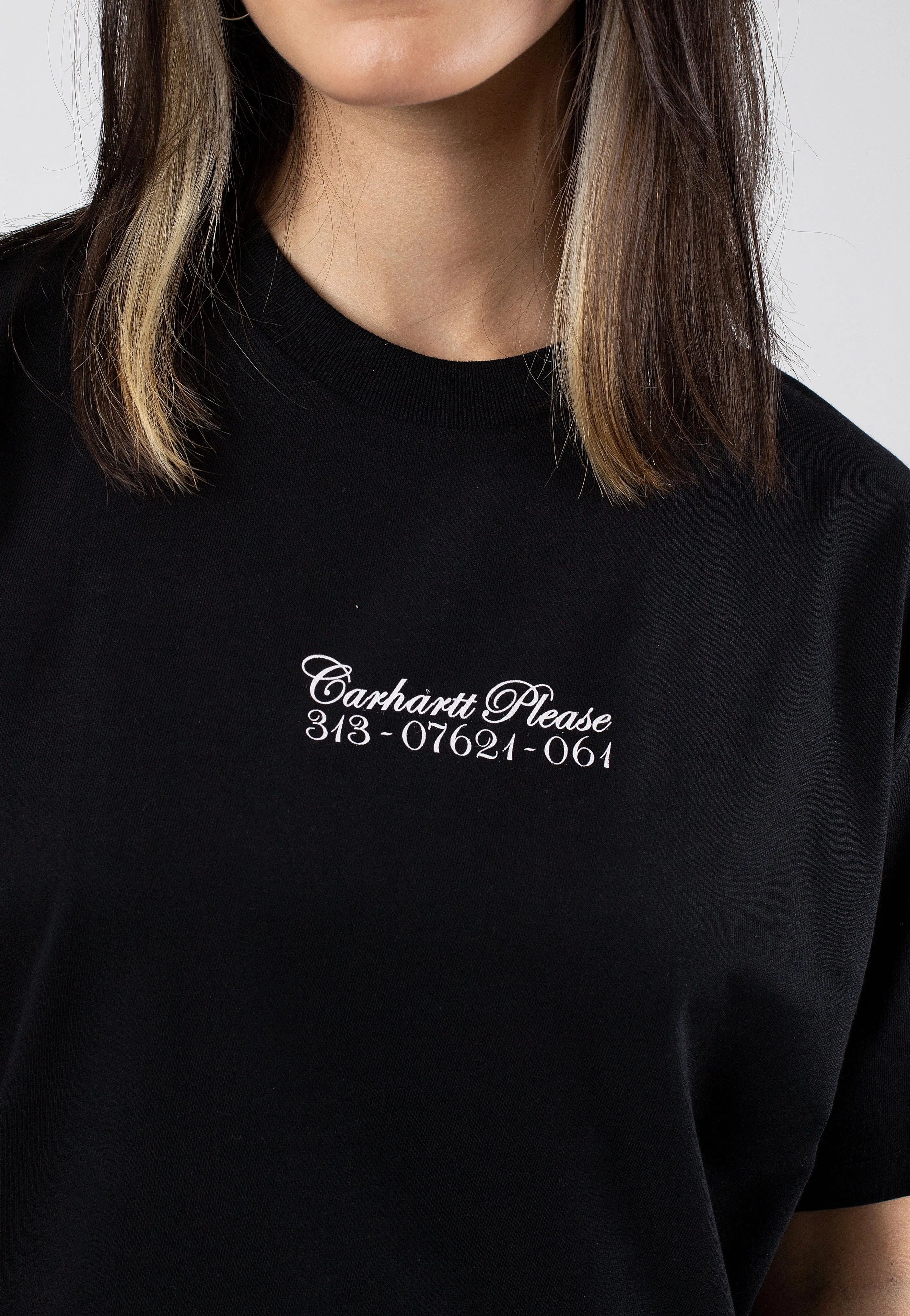 Carhartt WIP - W' Carhartt Please Black/White - T-Shirt Daily Street