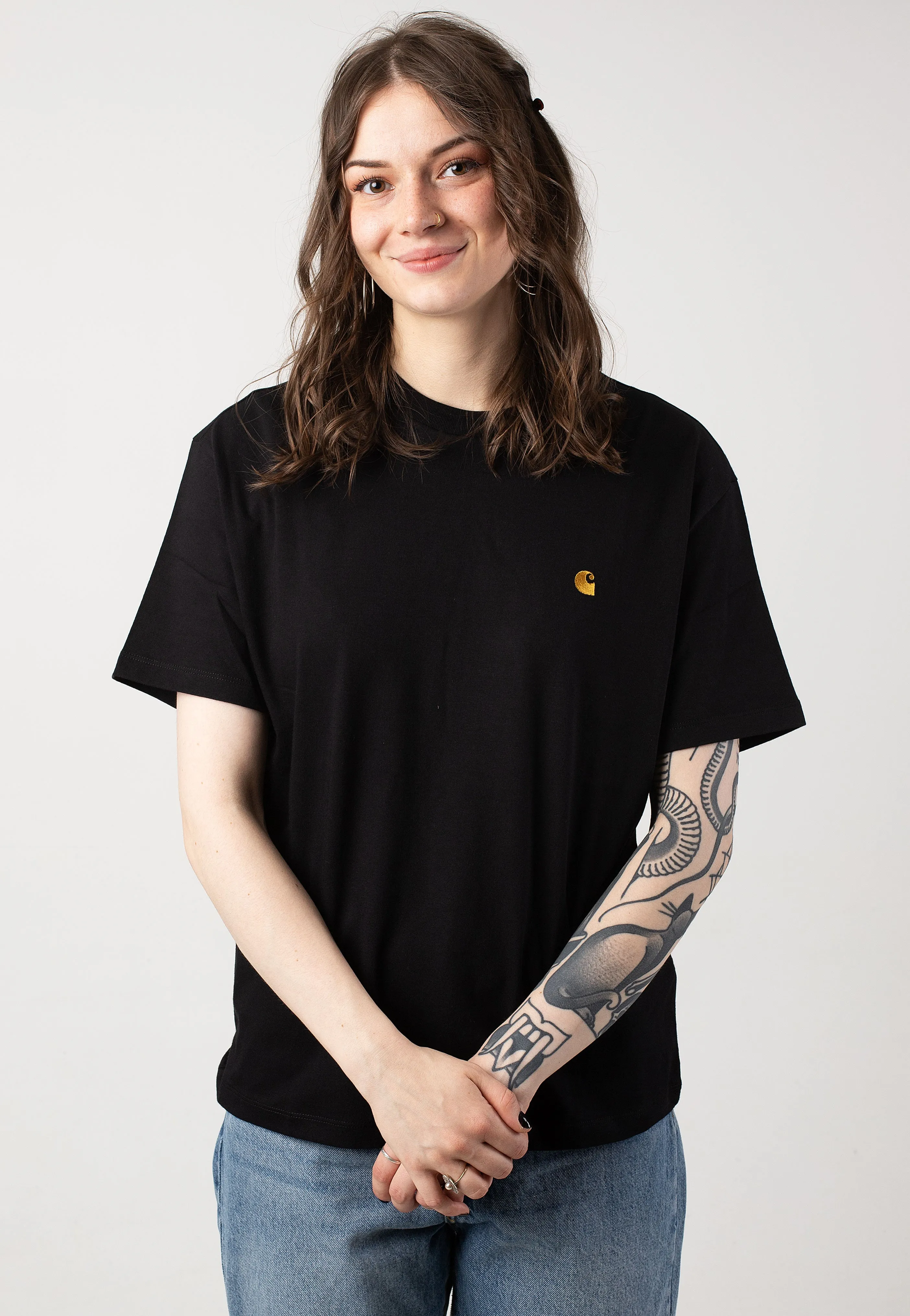Men's Carhartt WIP - W' Chase Black / Gold - T-Shirt