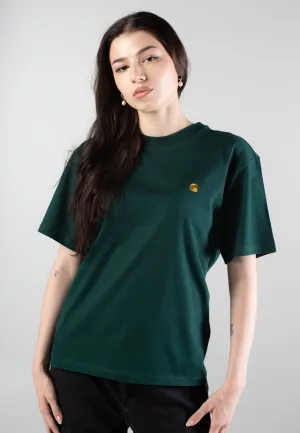 Short sleeved breeziness Customizable Carhartt WIP - W' Chase Dark Fir/Gold - T-Shirt