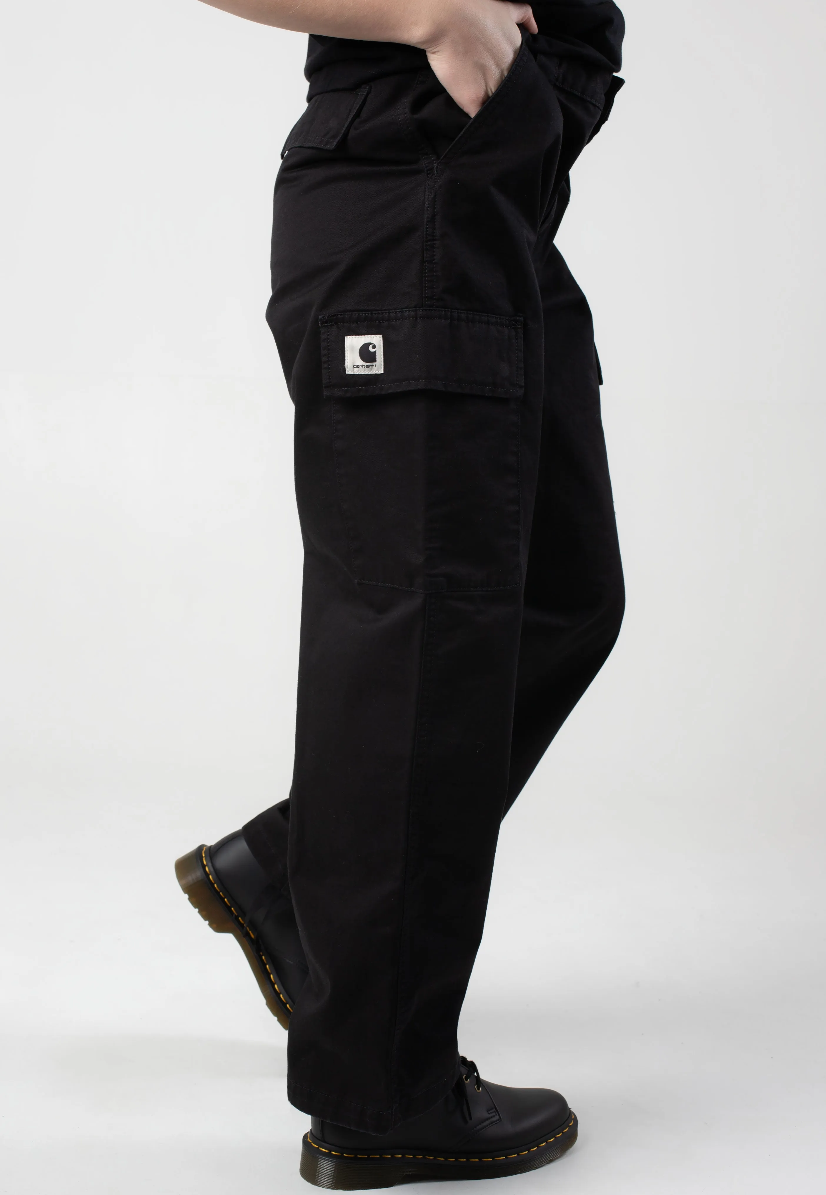 Carhartt WIP - W' Kingston Stone Washed Black - Pants Trendy Waistband