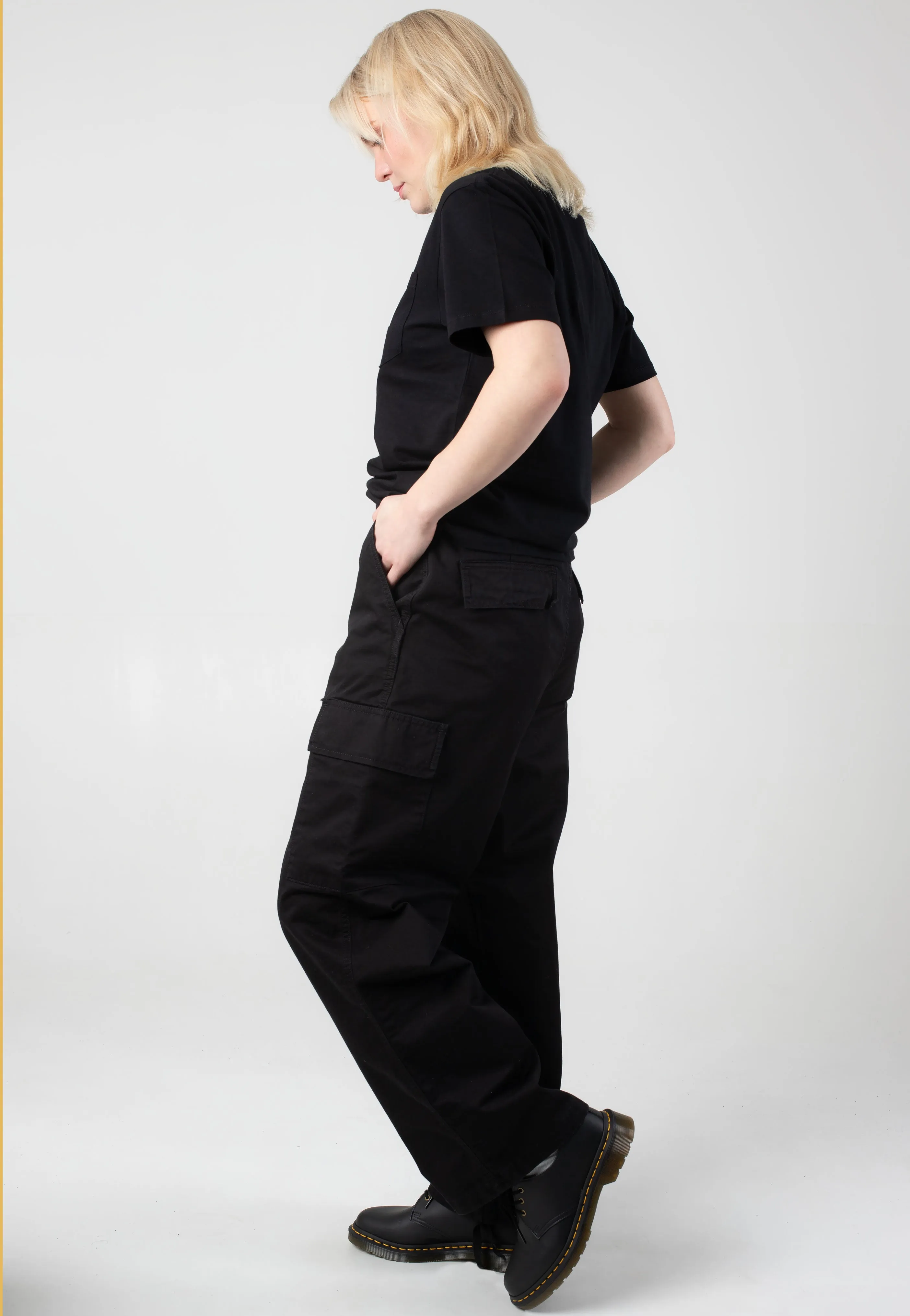 Carhartt WIP - W' Kingston Stone Washed Black - Pants Trendy Waistband