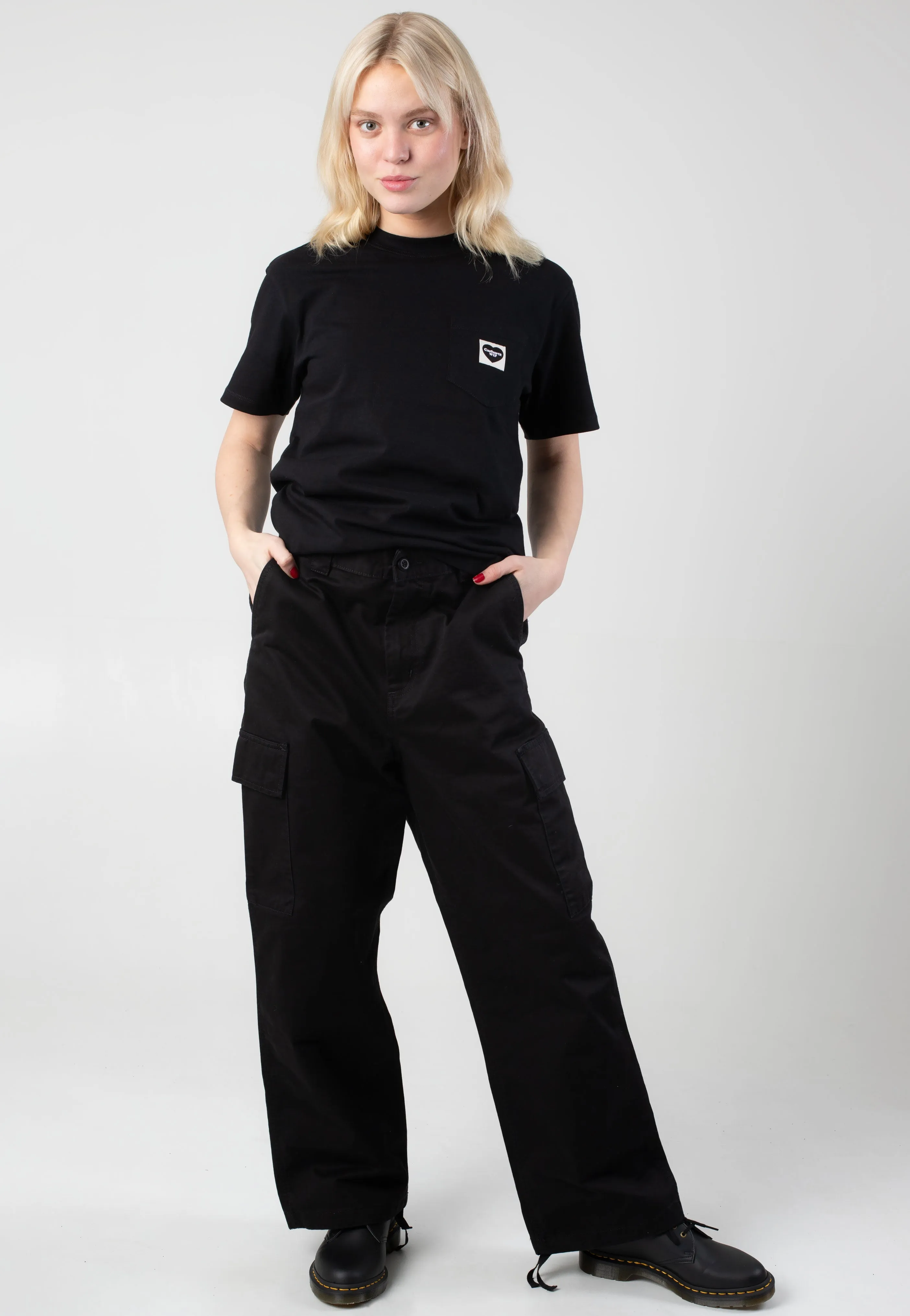 Adaptable Fit Carhartt WIP - W' Kingston Stone Washed Black - Pants