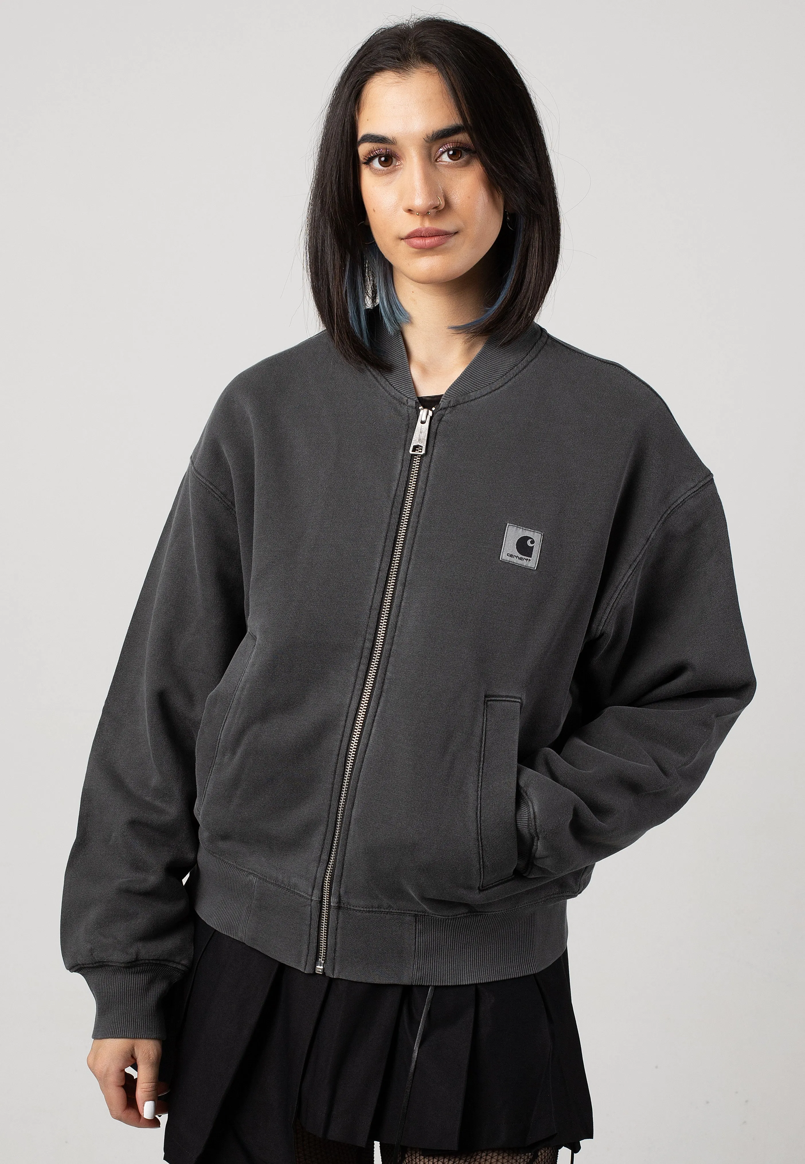 Carhartt WIP - W' Nelson Sweat Garment Dyed Charcoal - Jacket Unique Piece