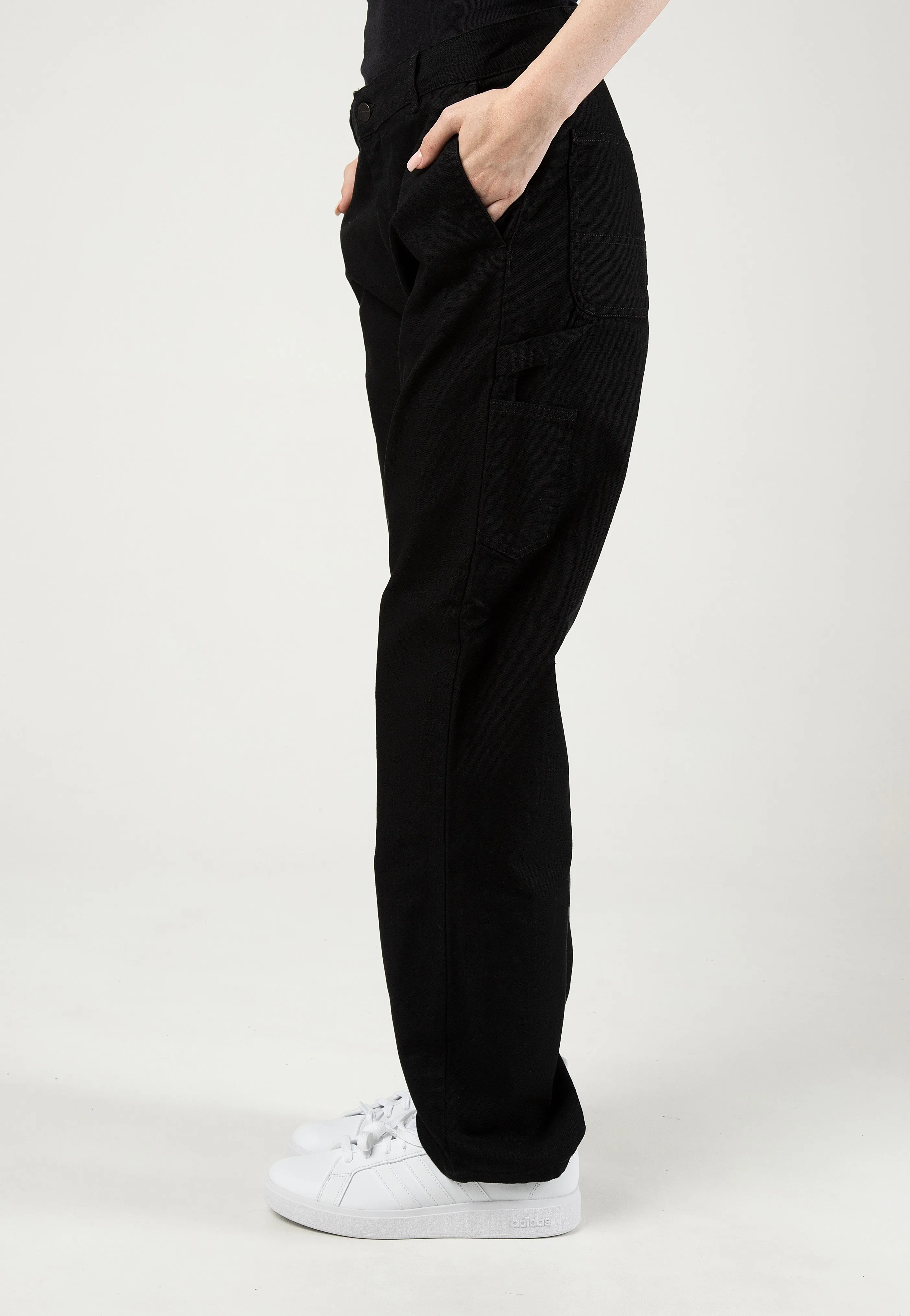 Carhartt WIP - W' Pierce Straight Rinsed Black - Pants Cozy Stretch