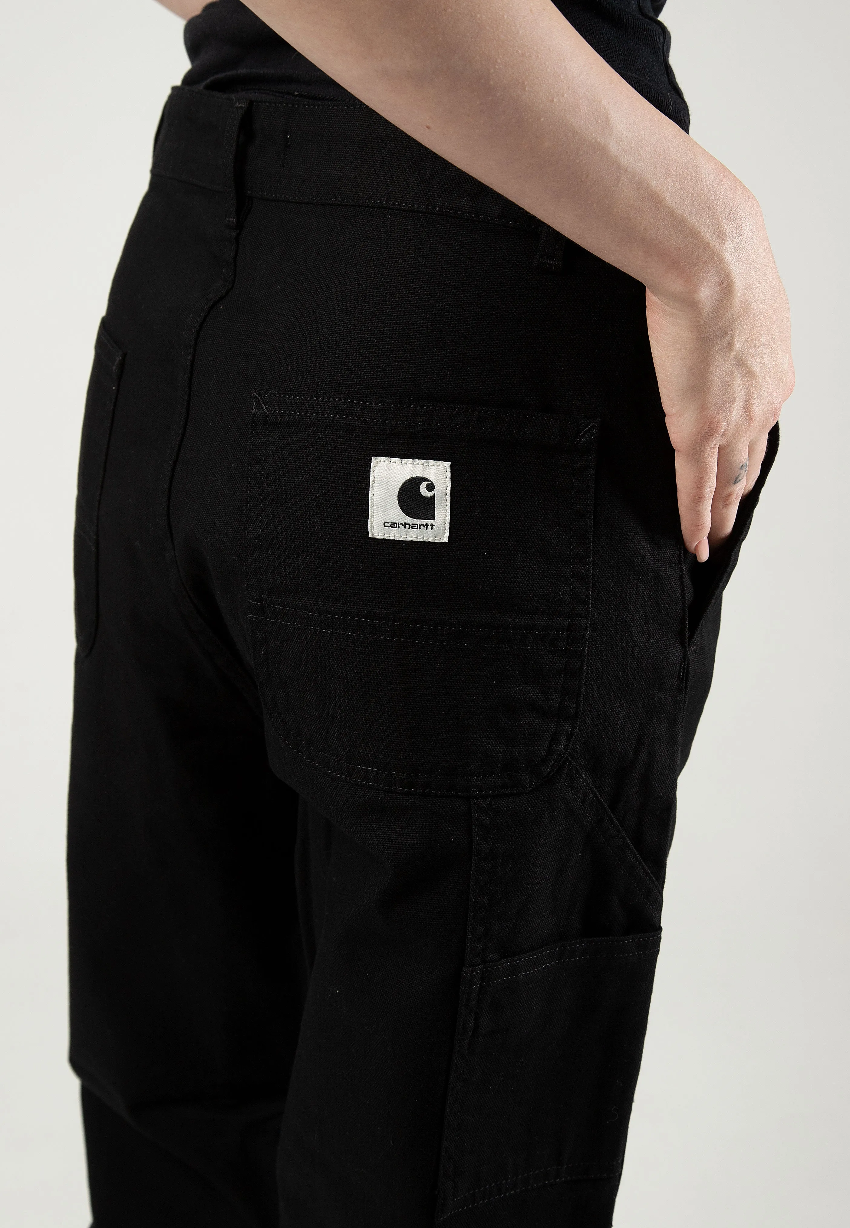 Carhartt WIP - W' Pierce Straight Rinsed Black - Pants Cozy Stretch