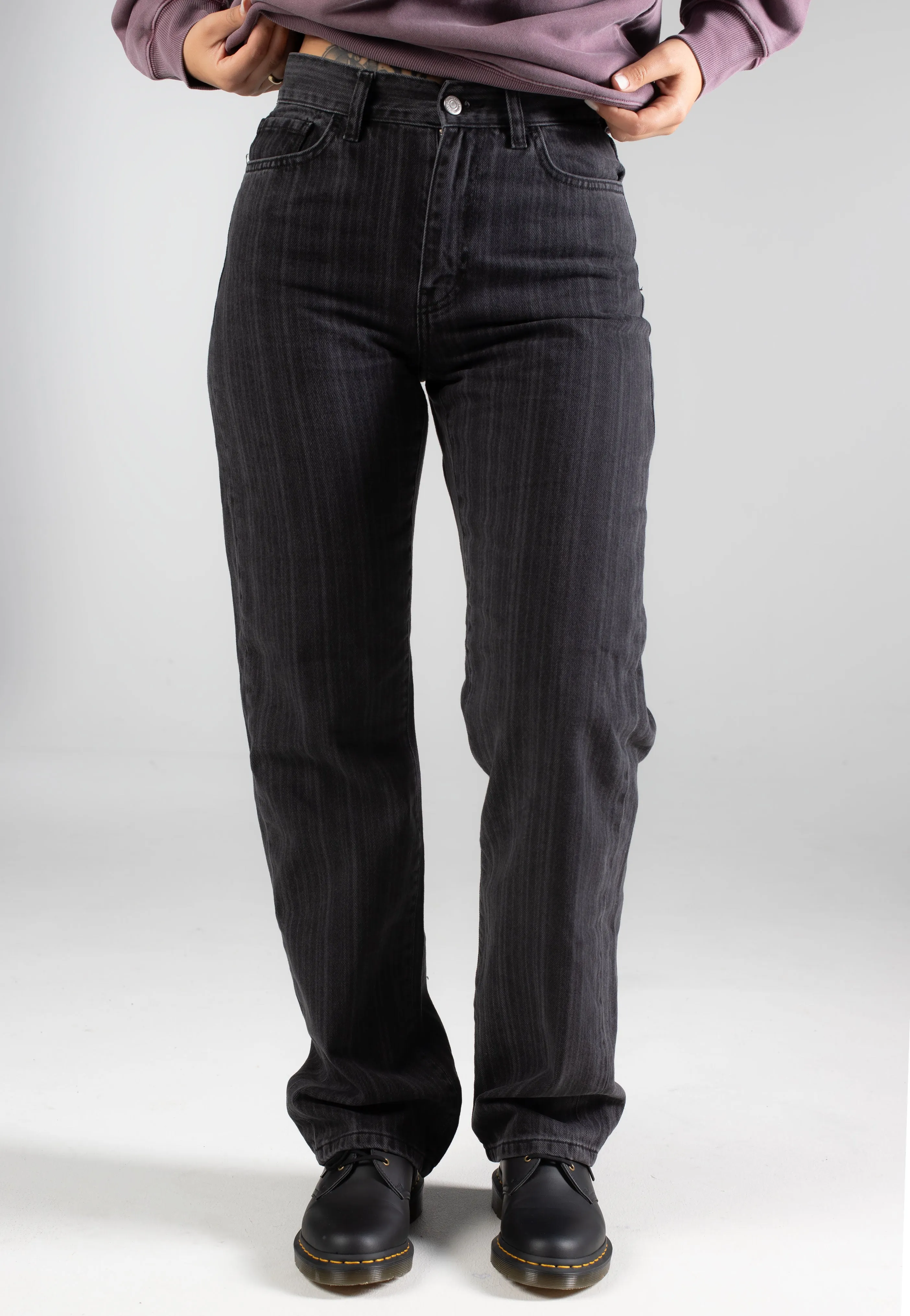 Carhartt WIP - W' Rylan Stripe Black Stone Washed - Jeans Smart Look