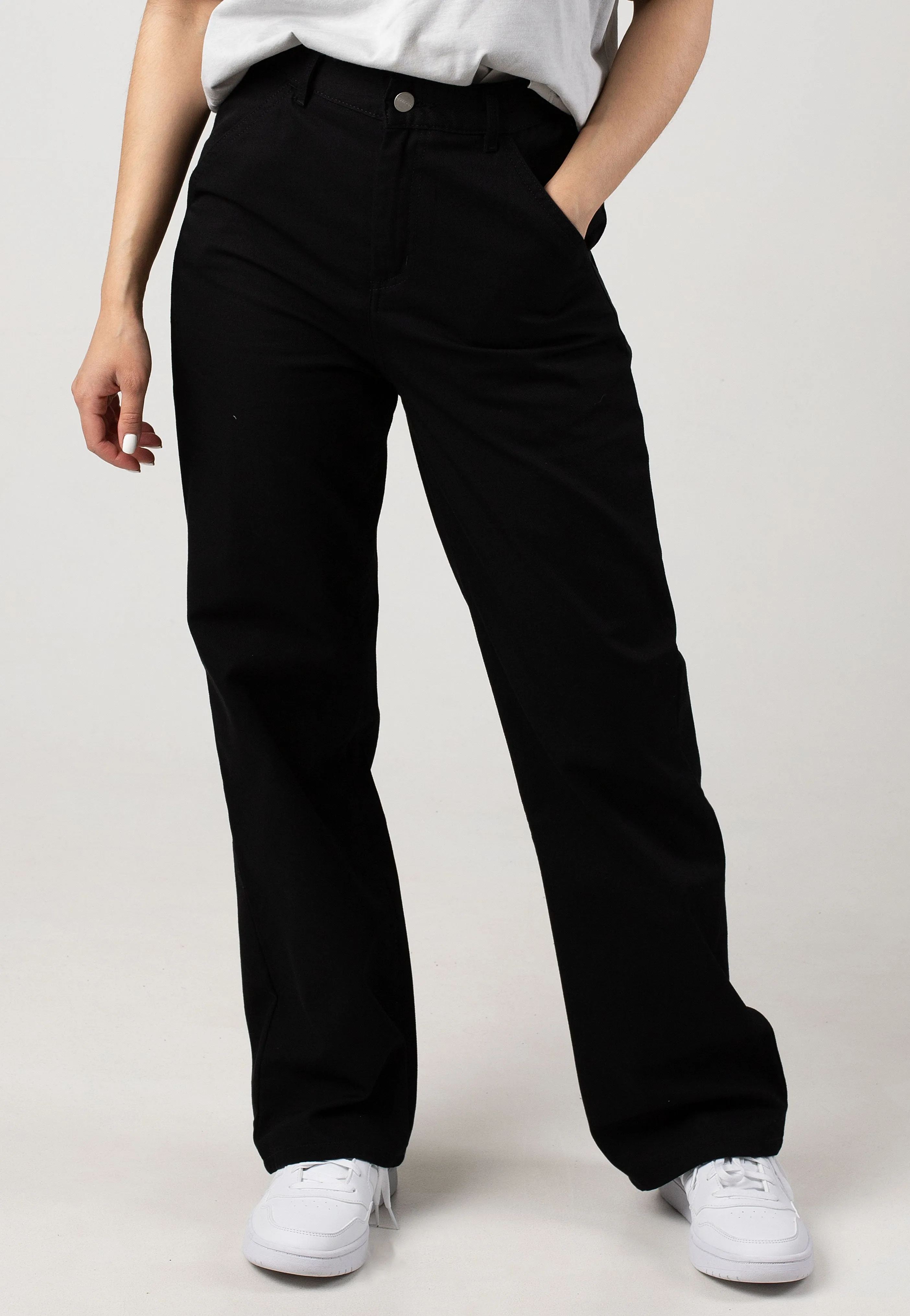 Carhartt WIP - W' Simple Rinsed Black - Pants Loose Fit