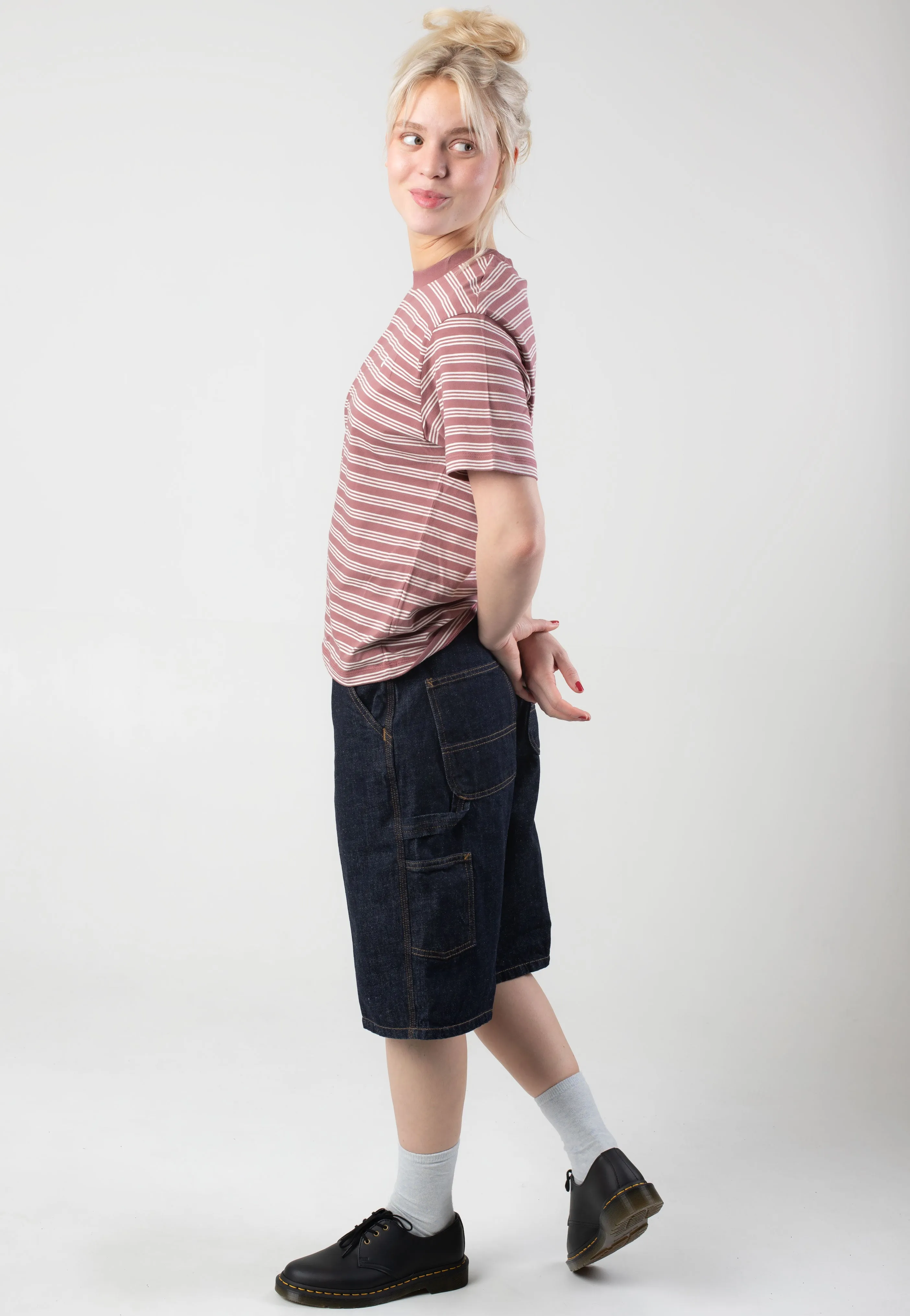 Carhartt WIP - W' Sydney Sydney Stripe/Dusky Pink - T-Shirt hypoallergenic