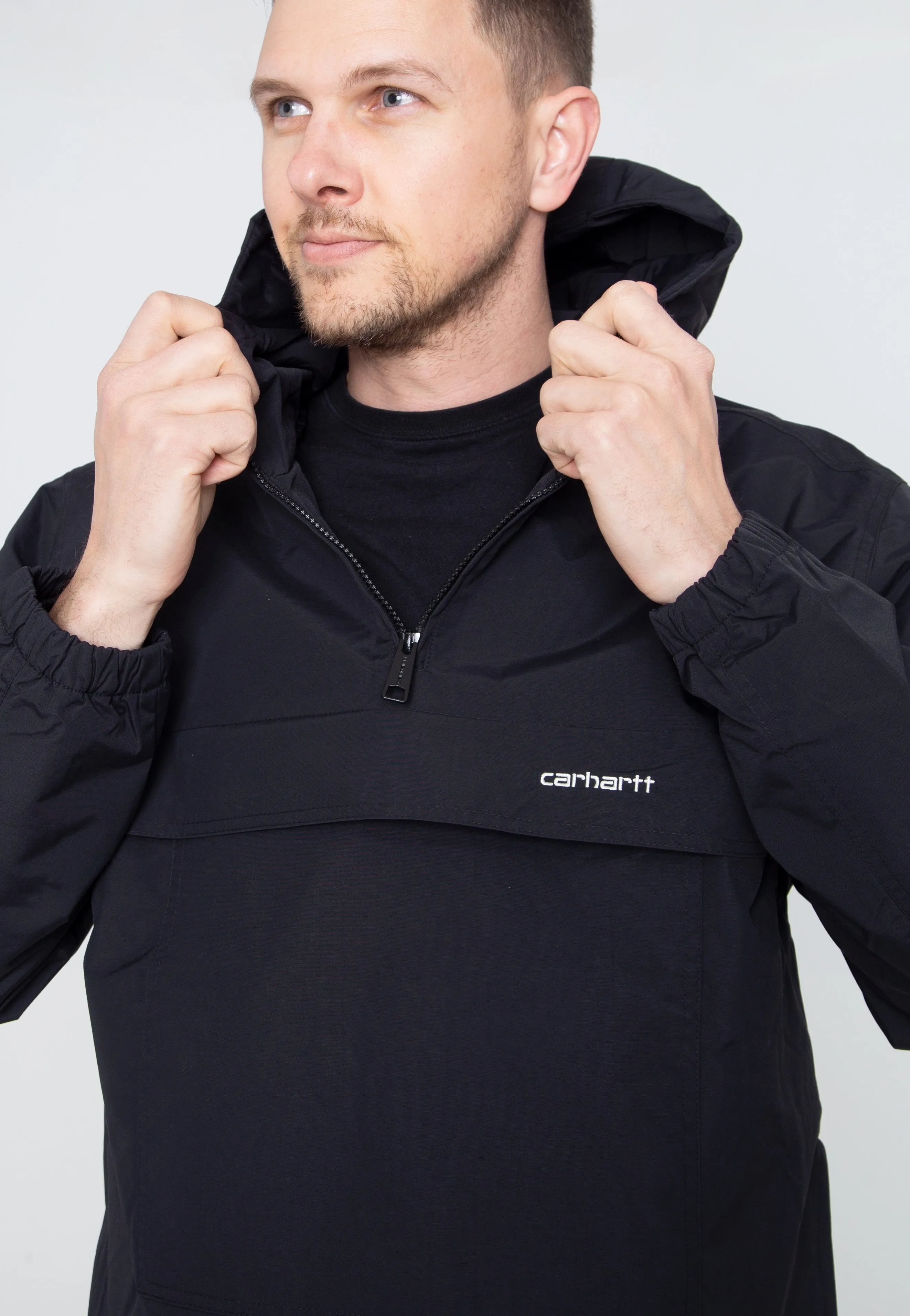 Carhartt WIP - Windbreaker Black/White - Jacket Beaded Detail