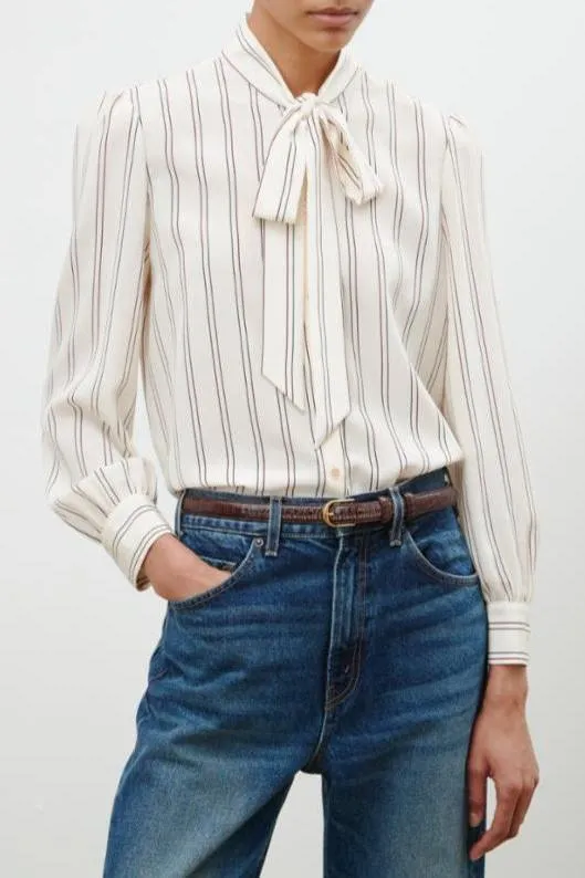 Carina Ivory Stripe Top Bright spring palette Relaxed fit trousers