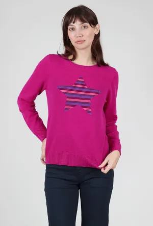 Cashmere Leilani Star Sweater, Grape Fall Walk