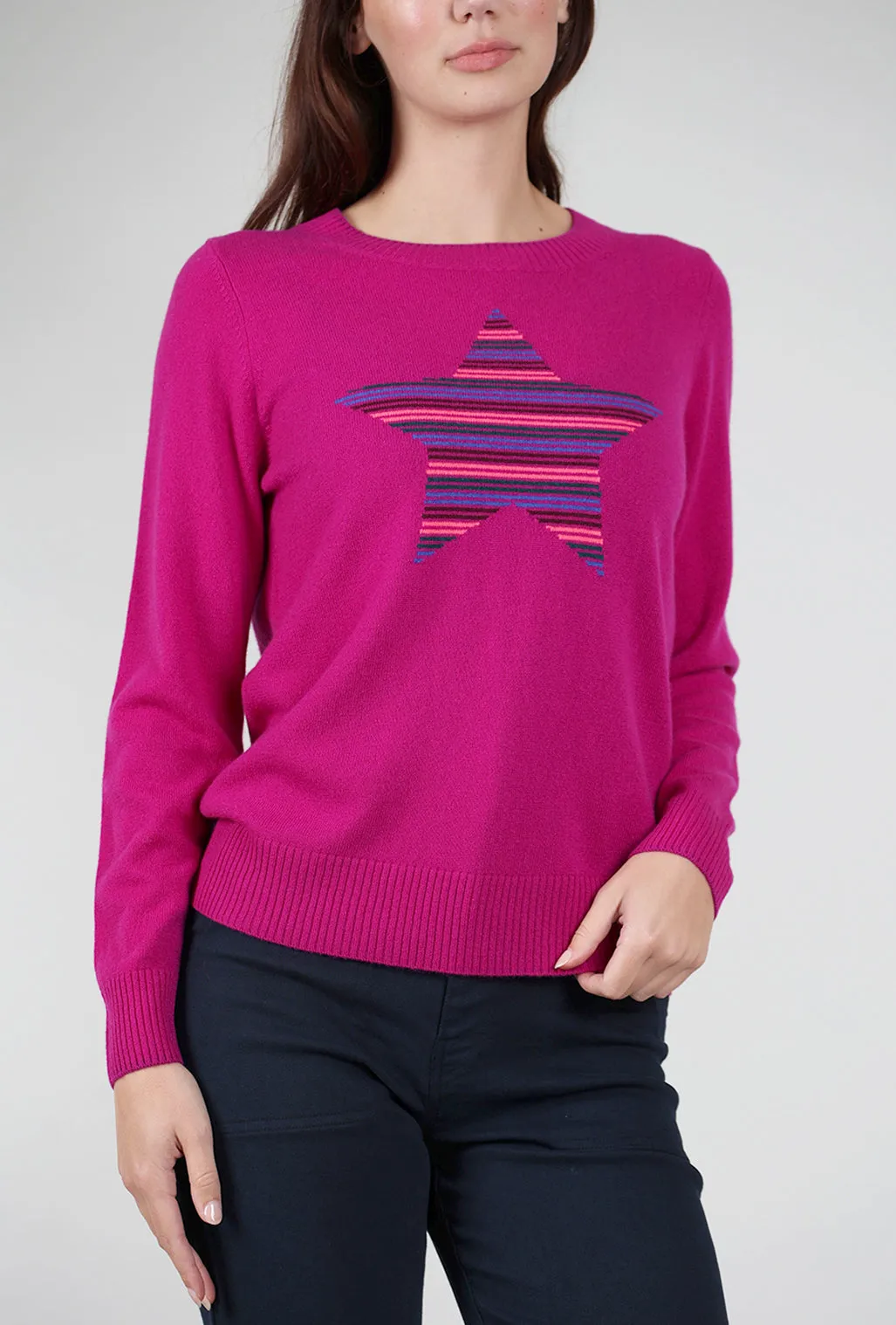 Cashmere Leilani Star Sweater, Grape Fall Favorite