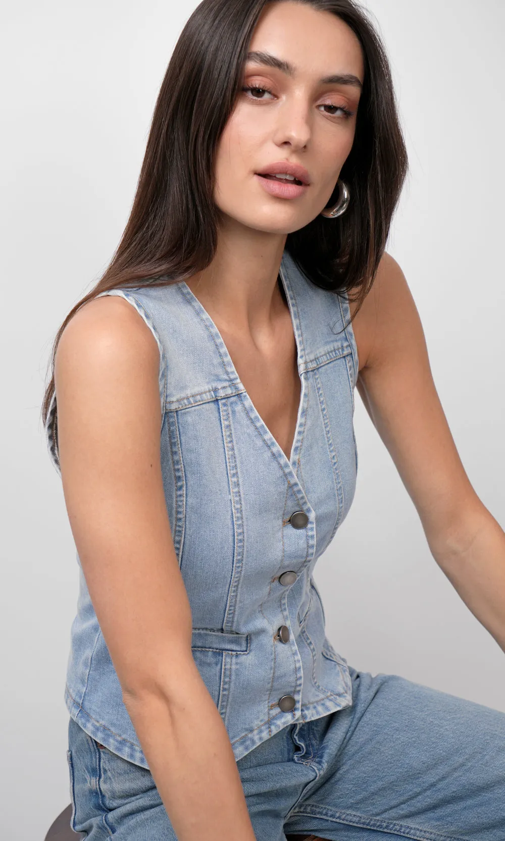 Cassidy Chambray Vest Elegant Fabrics