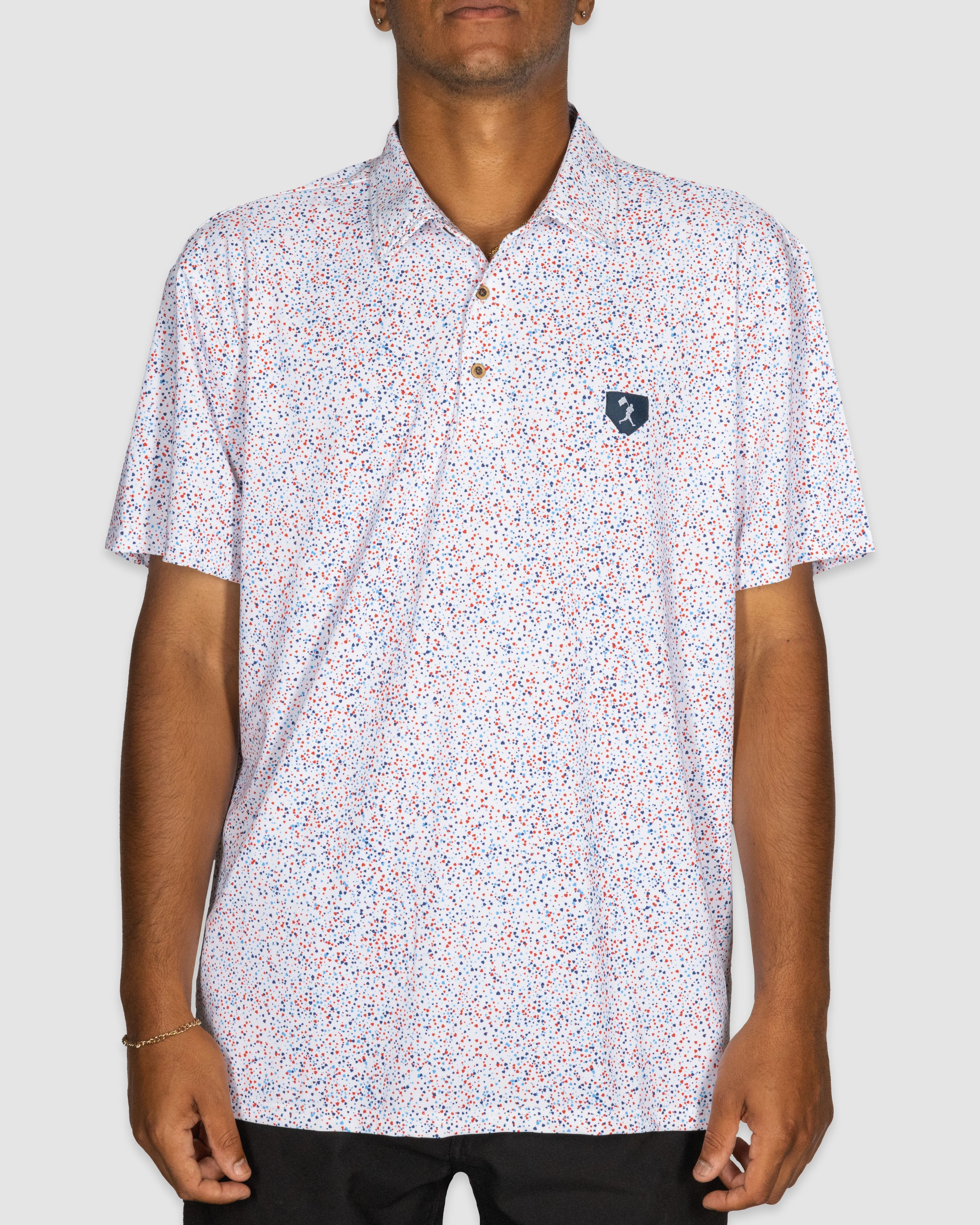 Casual-Chic Home Plate Splatter - Four Hitter Polo