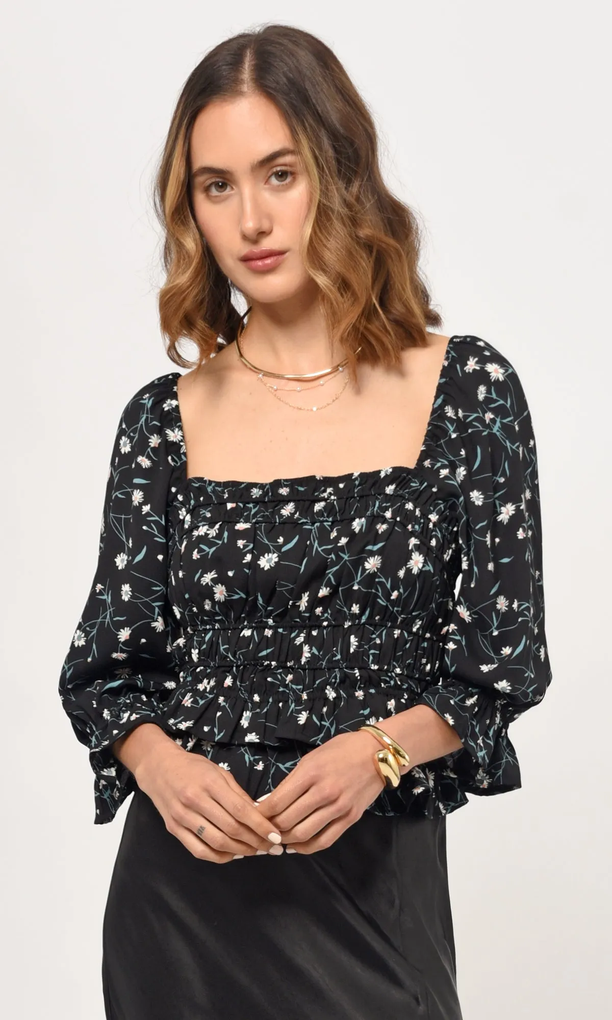 Casual Comfort Anna Smocked Blouse