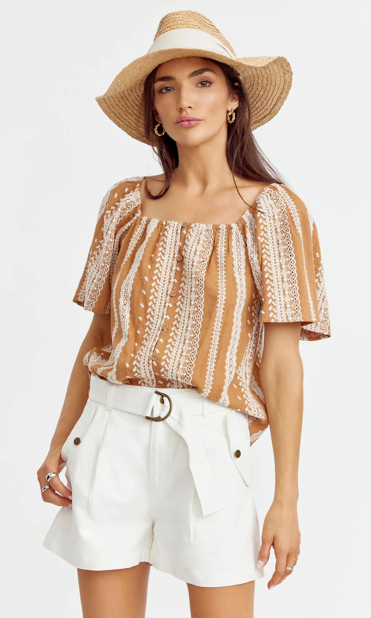 Casual Elegance Jakie Embroidred Top