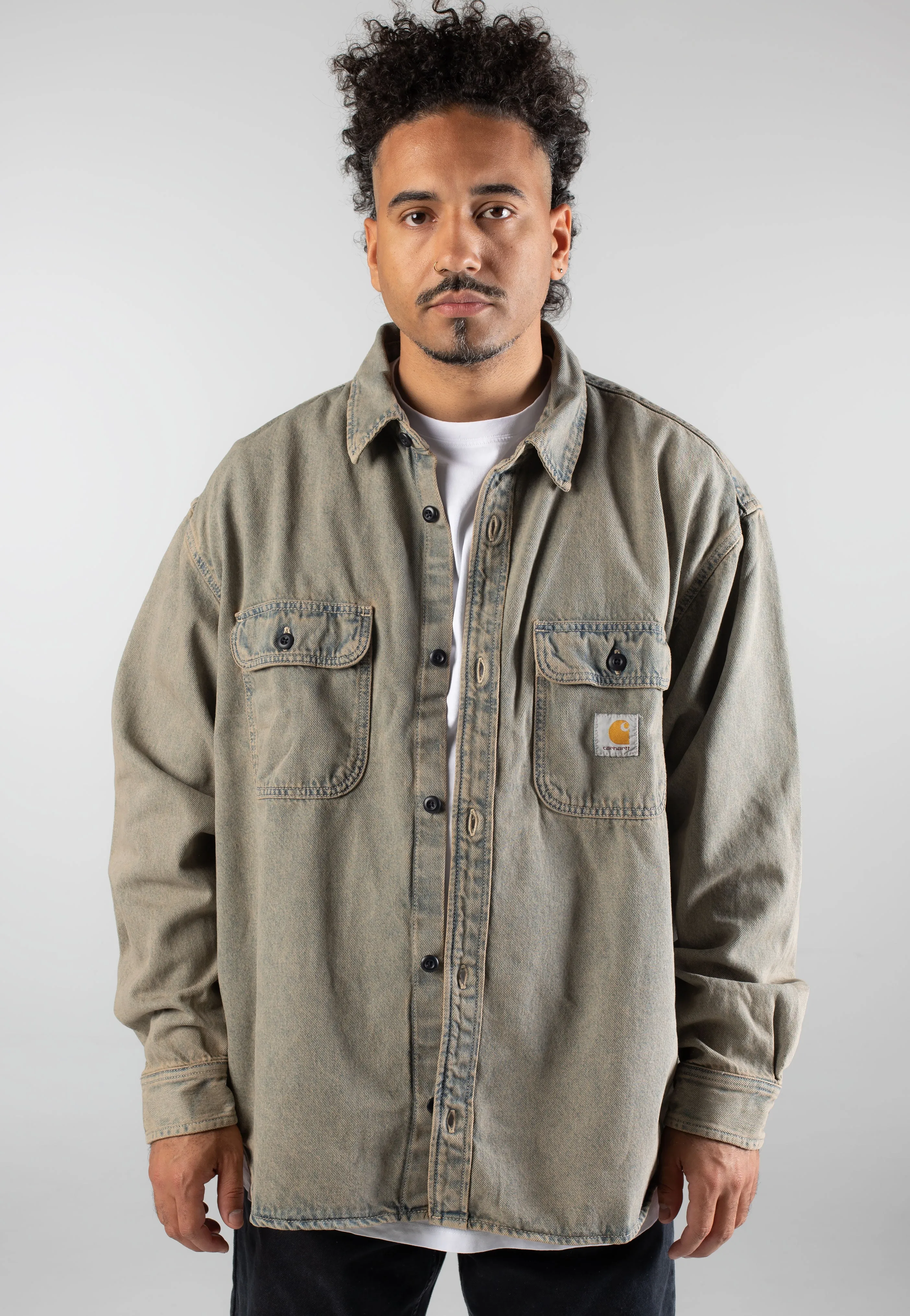 Winter Shield Carhartt WIP - Tigan Shirt Denim Blue/Leather - Jacket