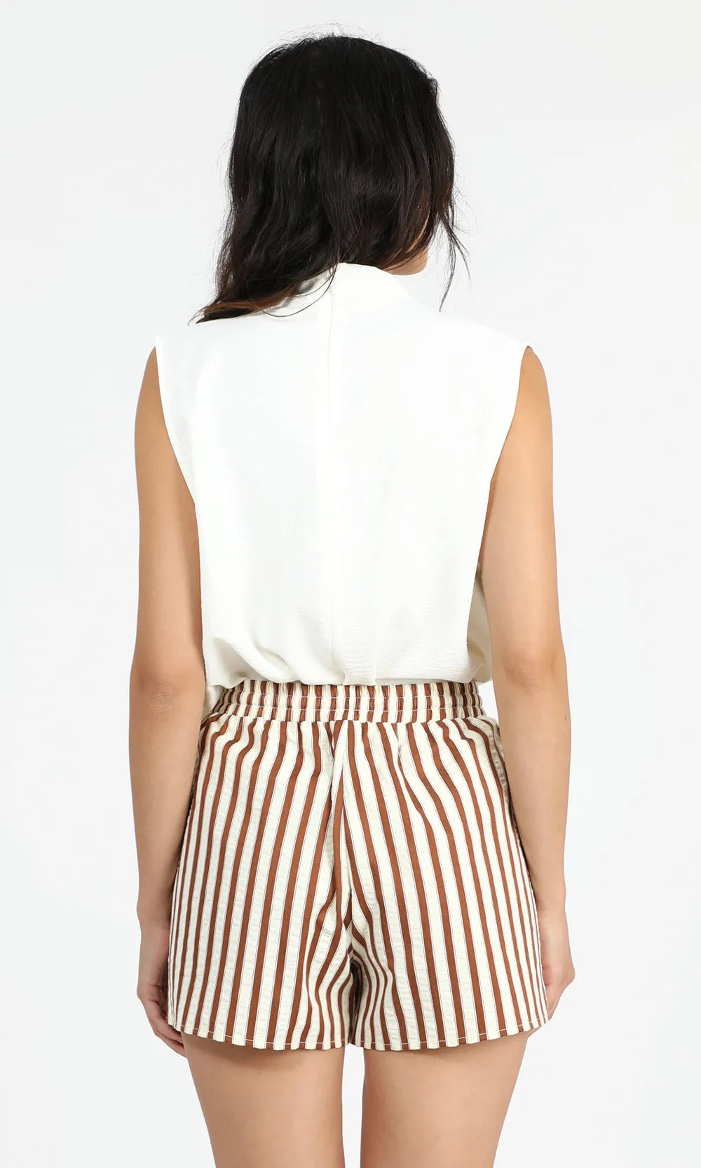 Casual Look Graham Stripe Pull Up Shorts