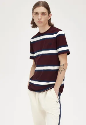 Cozy Comfort Solid Color Fred Perry - Bold Stripe Oxblood - T-Shirt