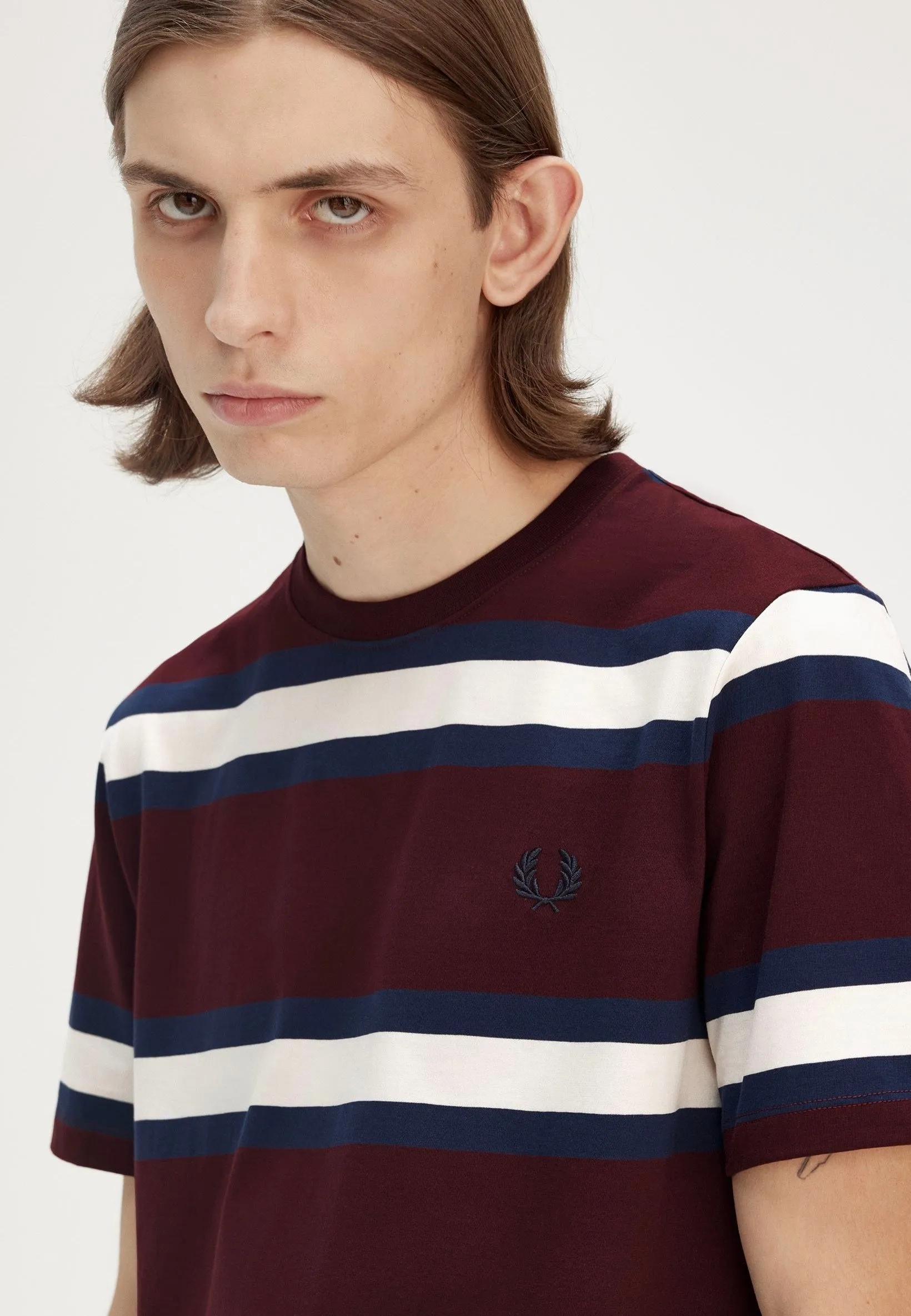 Casual Street Fred Perry - Bold Stripe Oxblood - T-Shirt