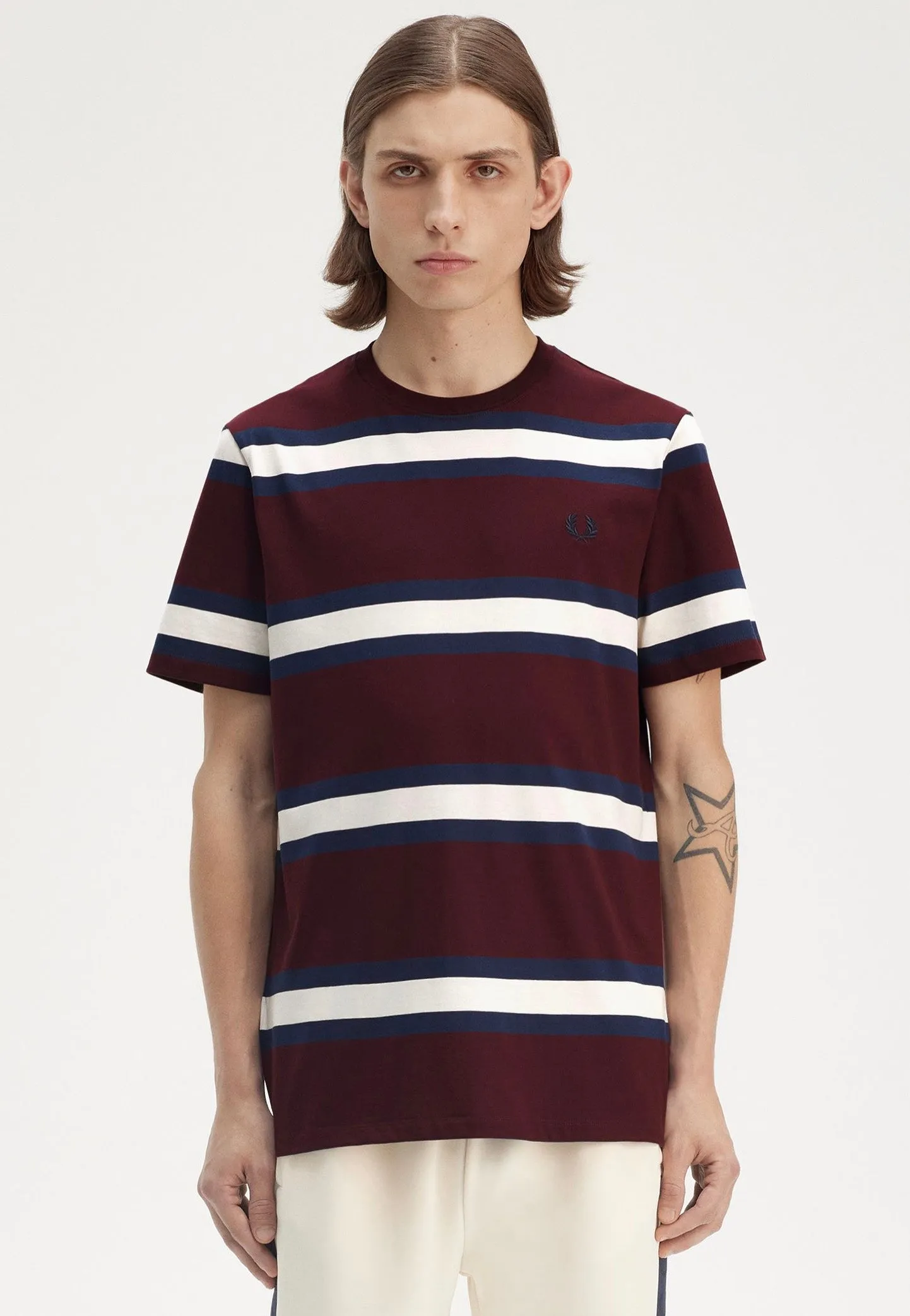 Casual Street Fred Perry - Bold Stripe Oxblood - T-Shirt