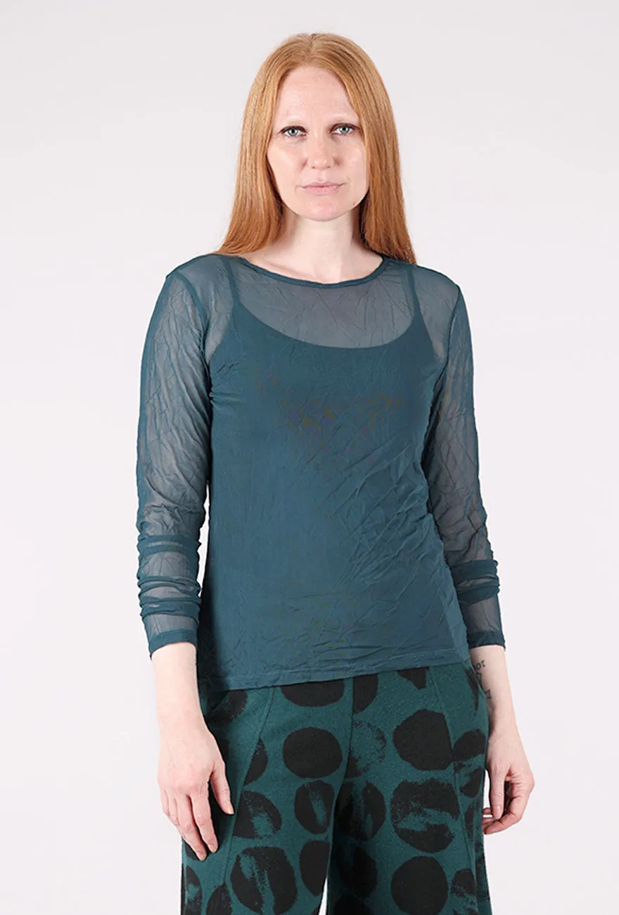 Floral Print Mika Mesh Tee, Forest Crush