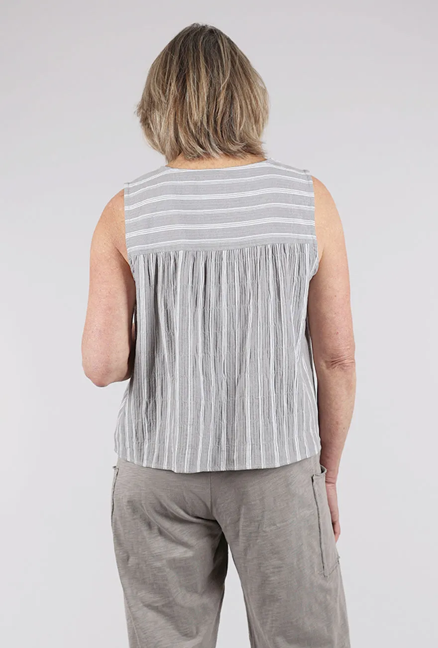 Catalina Stripe Topsail Tank, Fog Classic Ease