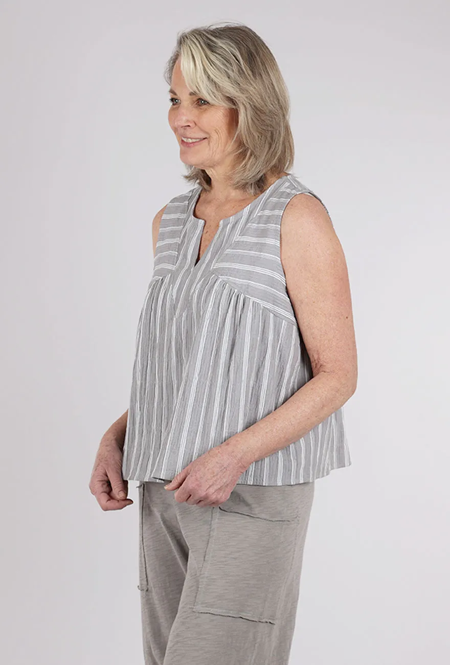 Catalina Stripe Topsail Tank, Fog Classic Ease