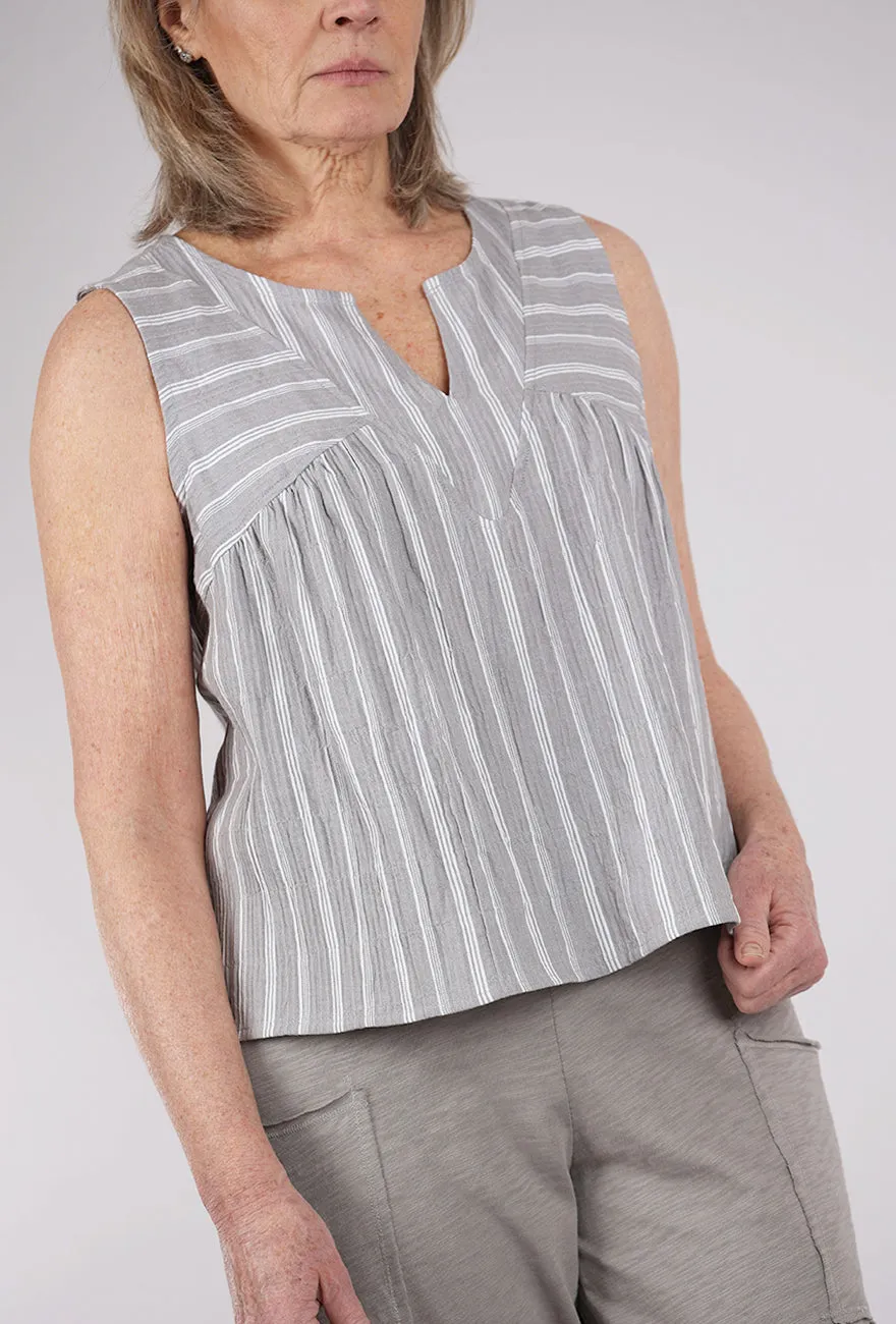 Catalina Stripe Topsail Tank, Fog Classic Ease