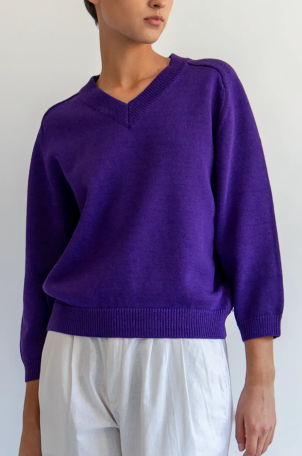 Cecil Violet Cotton Sweater Versatile Piece