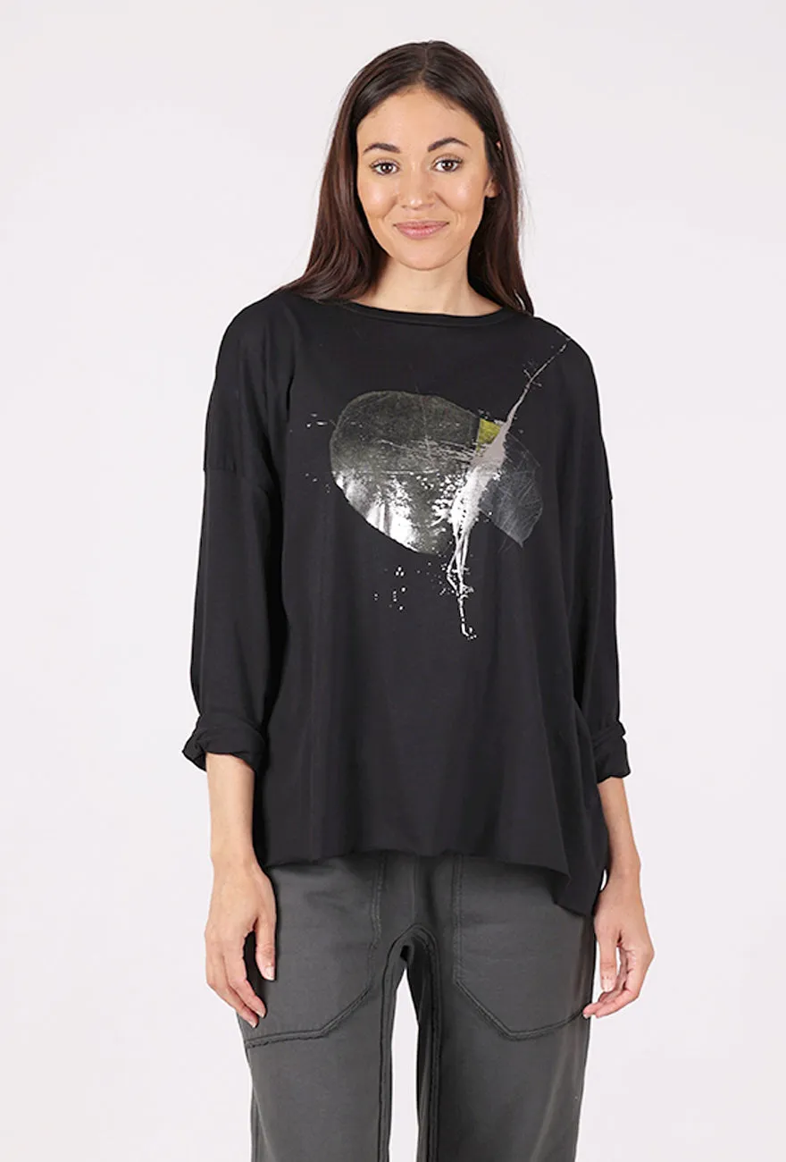 Celestial Boxy Tee, Black Retro Style Fresh Vibes