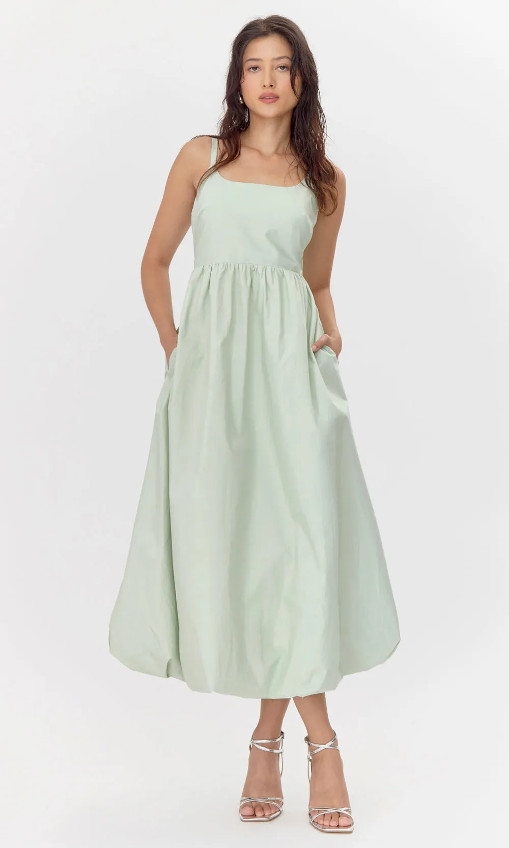 Celina Balloon Hem Midi Dress Coastal look