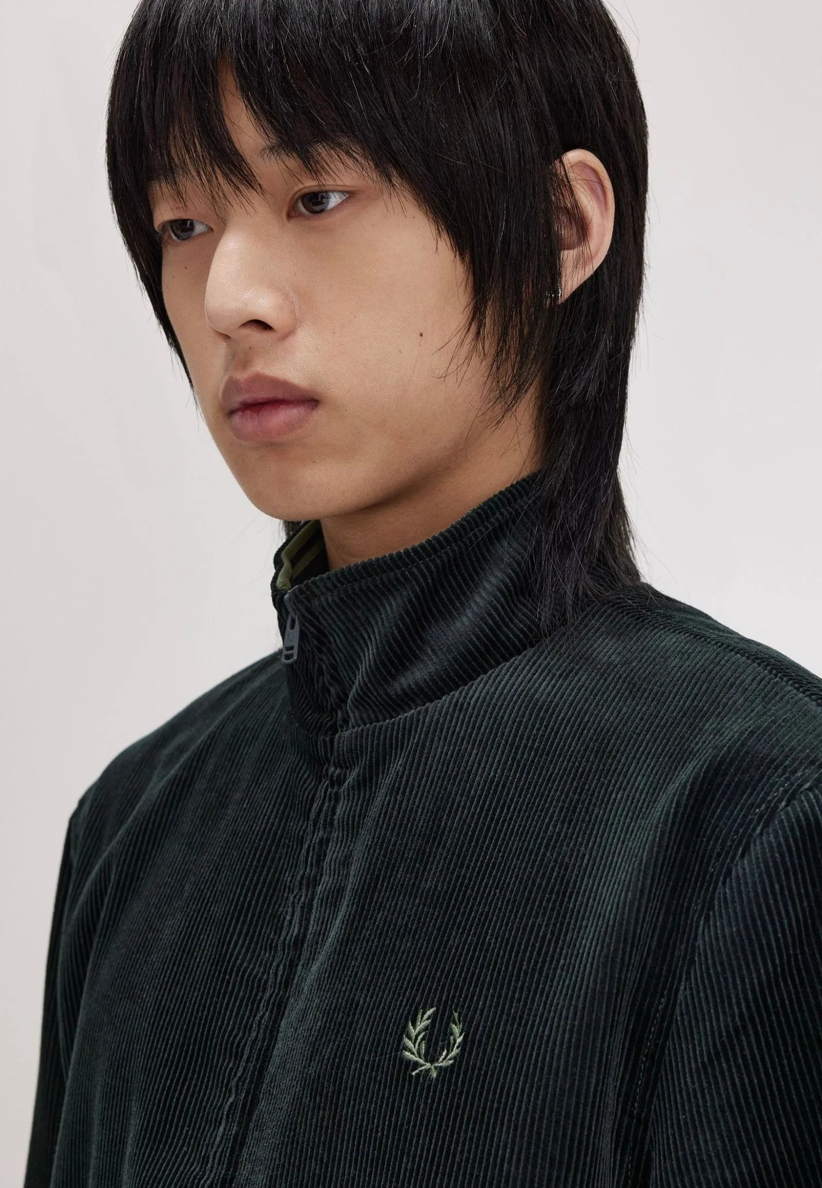 Chain accent Fred Perry - Cord Brentham Night Green - Jacket