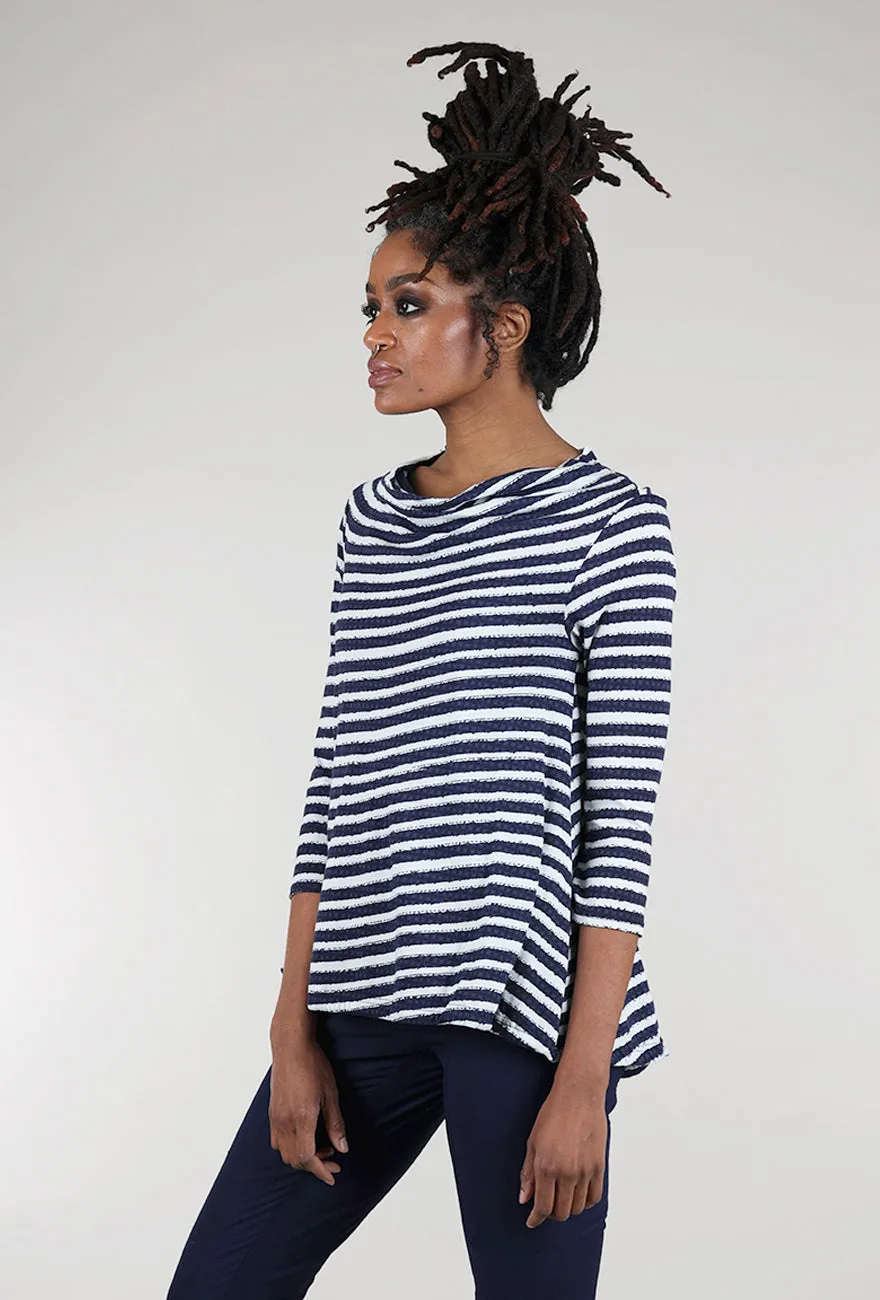 Charming appeal Luxe Jersey Stripe 3/4 Tee, Navy